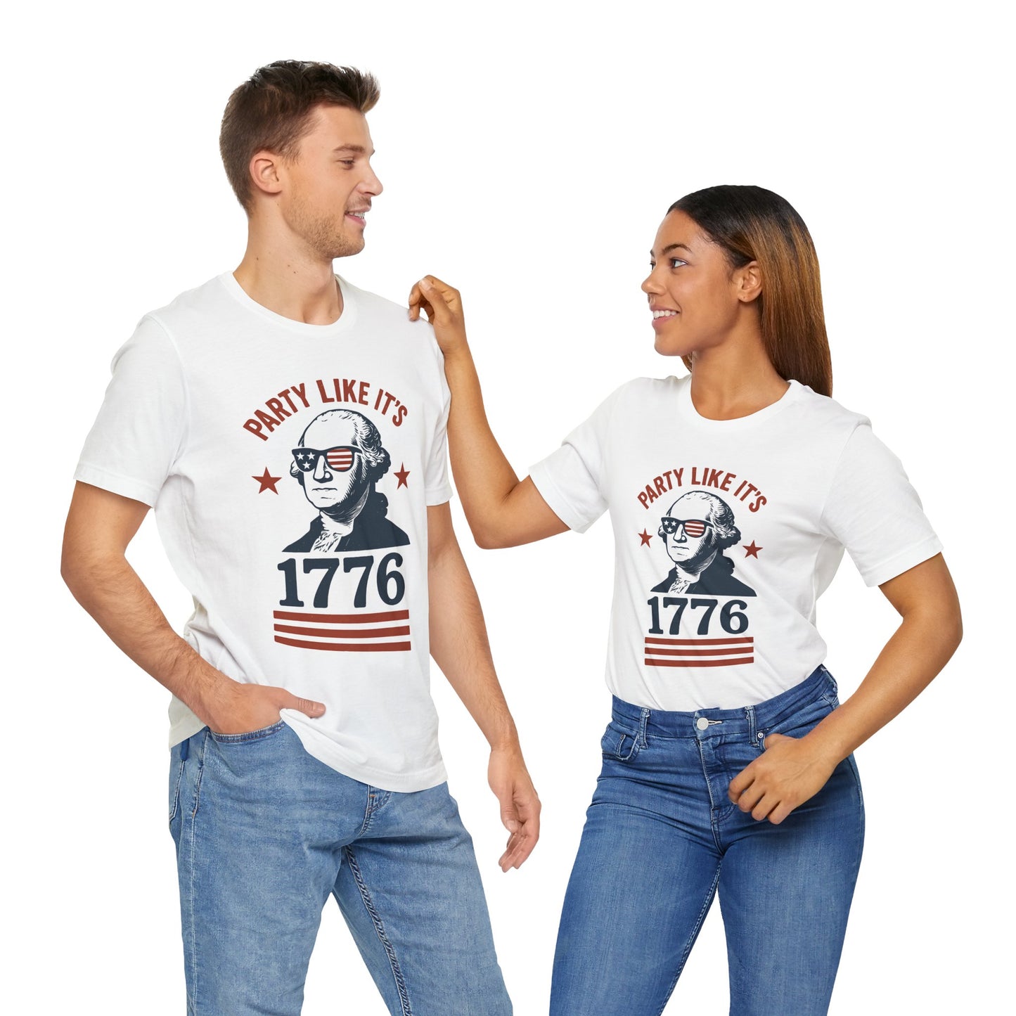 Party Like It's 1776 T-Shirt – Funny 4th of July Tee with George Washington Graphic - WhimSpin - https://whimspin.com