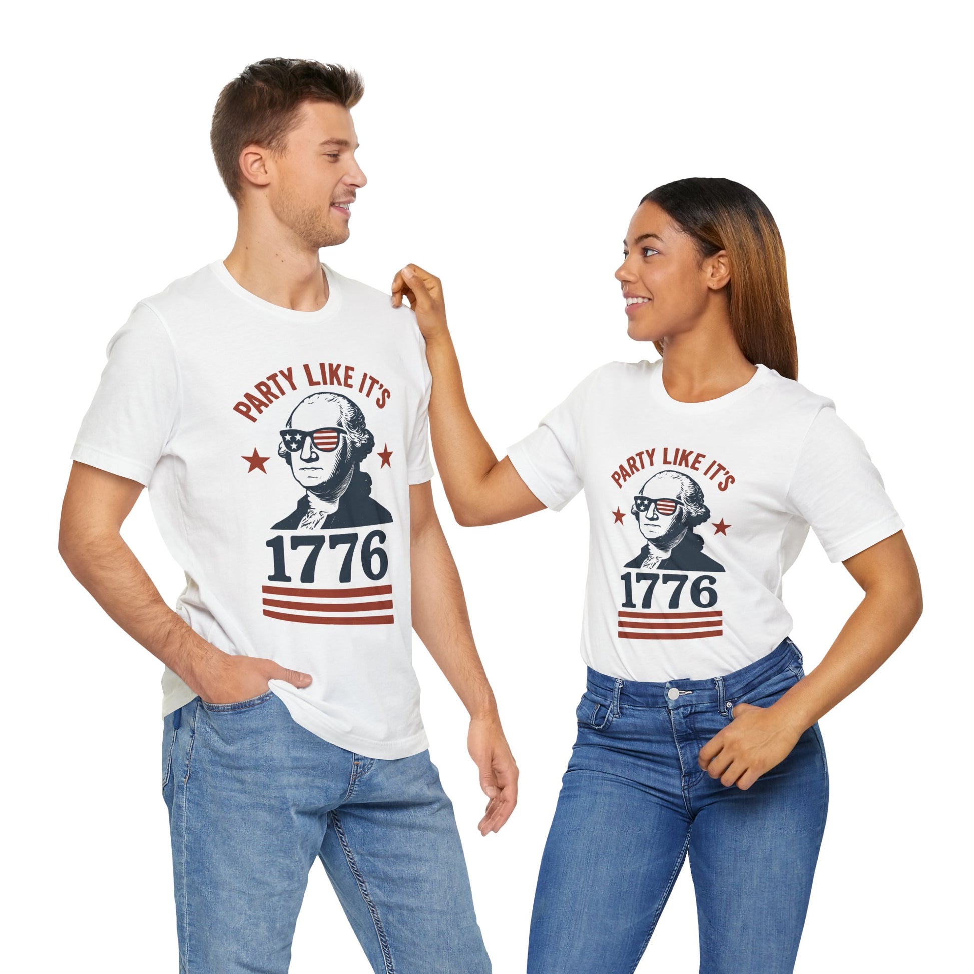 Party Like It's 1776 T-Shirt – Funny 4th of July Tee with George Washington Graphic - WhimSpin - https://whimspin.com