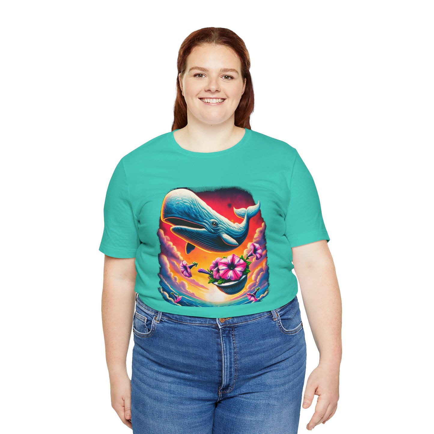 "Oh No, Not Again" Petunias and Whale Funny TShirt – Unisex Tee