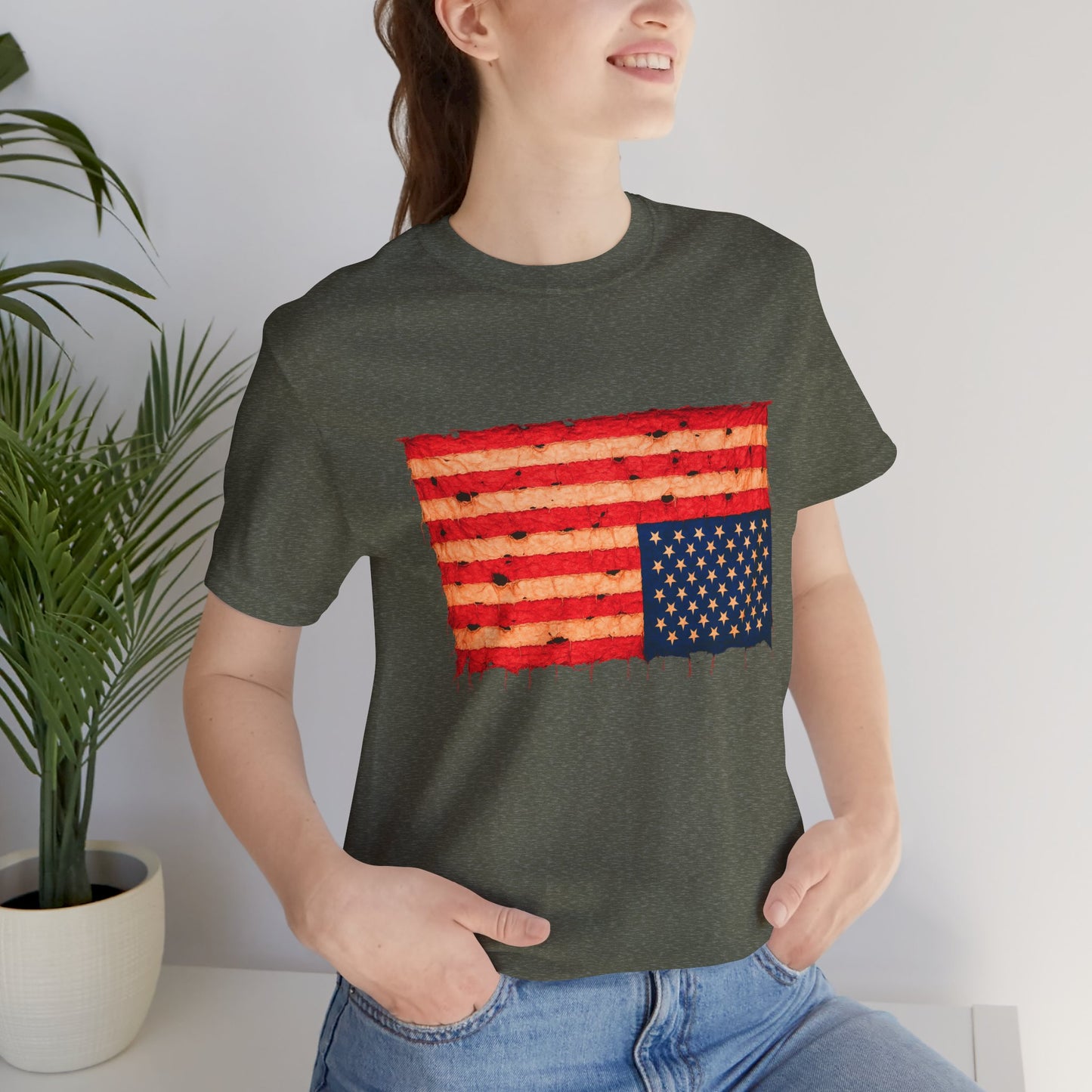 Inverted Flag Distress T-Shirt – Symbolic Upside Down Flag Design