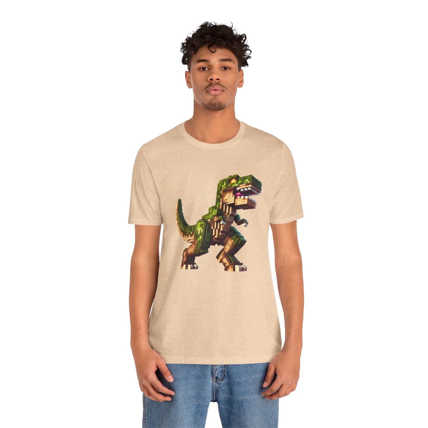 Pixel Dinosaur T-Shirt – Retro Dino Graphic Tee for Adults