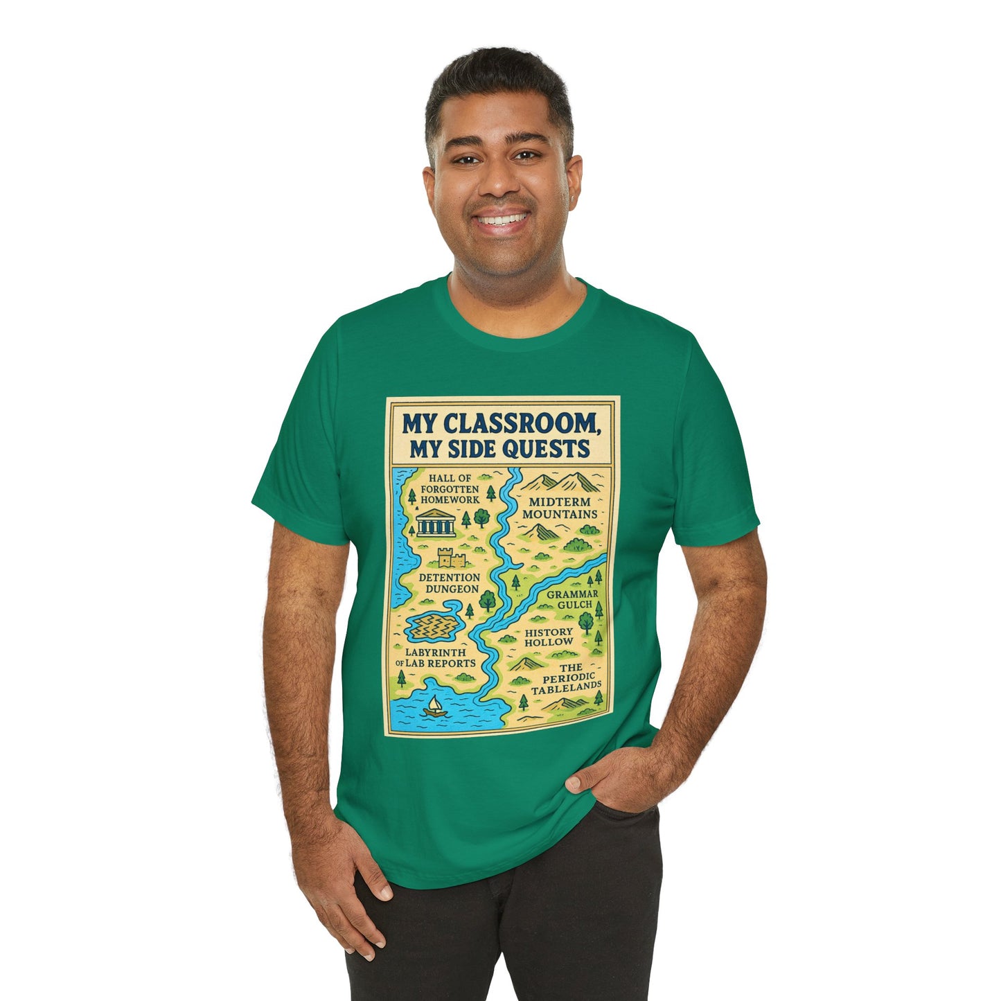 My Classroom, My Side Quests T-Shirt – RPG Map Tee for Teachers