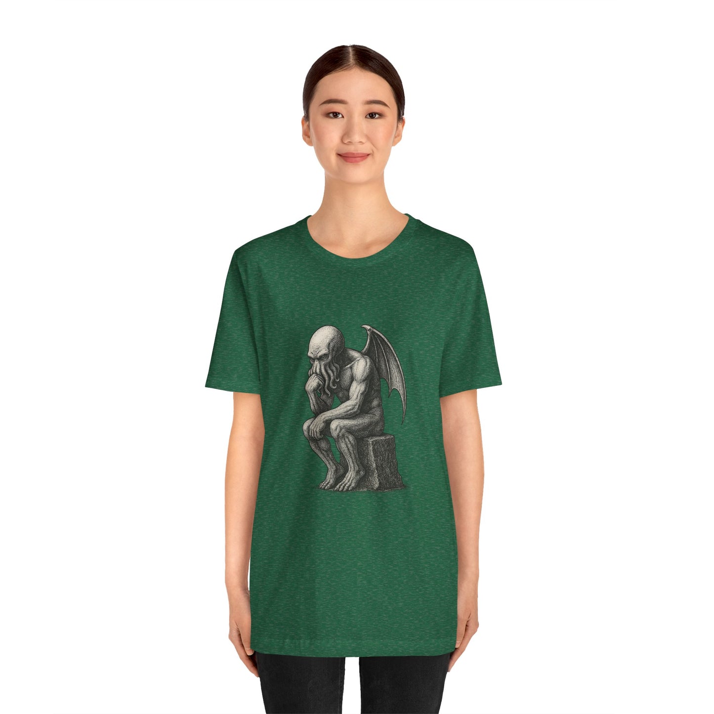 Cthulhu The Thinker Tee – Lovecraftian Parody Shirt