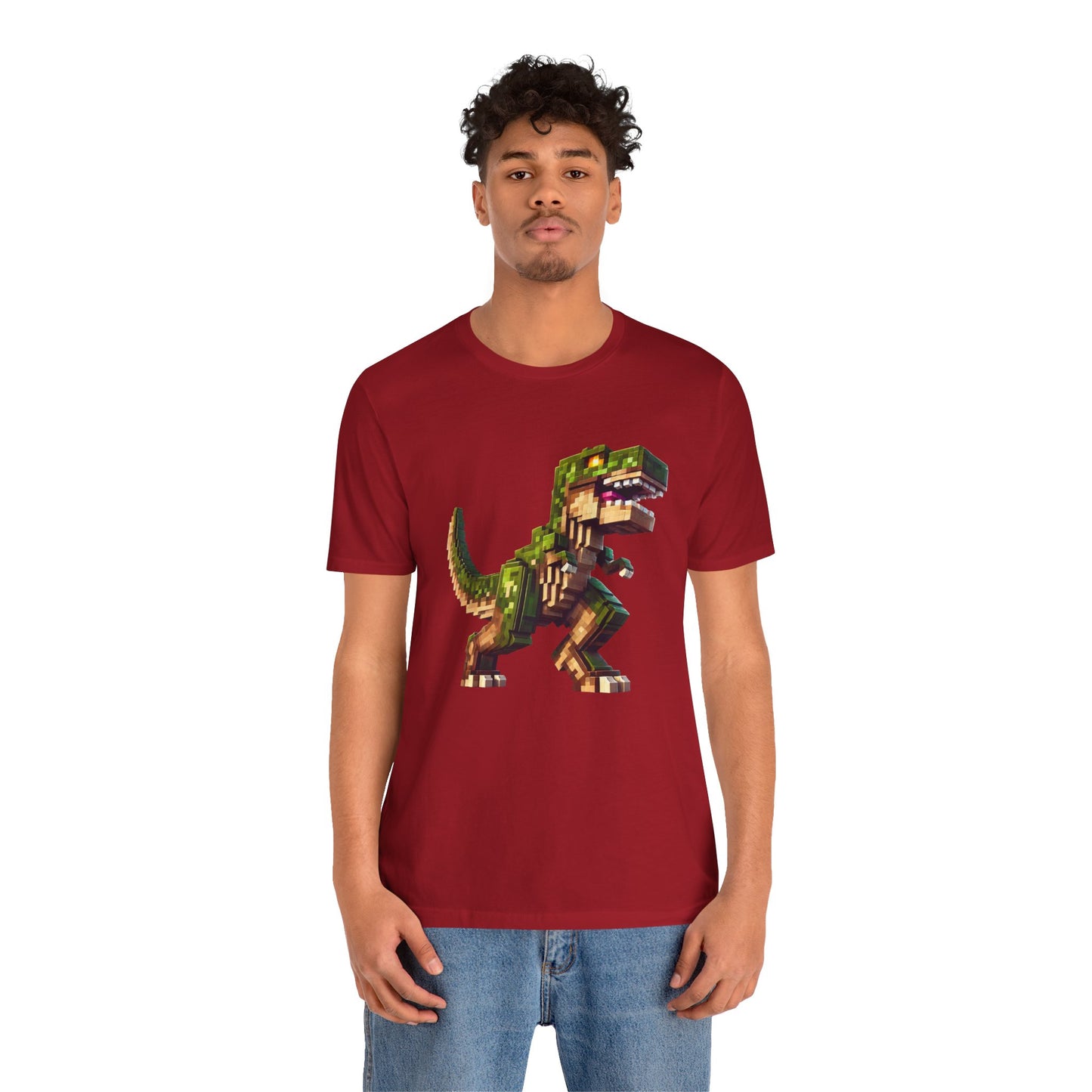 Pixel Dinosaur T-Shirt – Retro Dino Graphic Tee for Adults