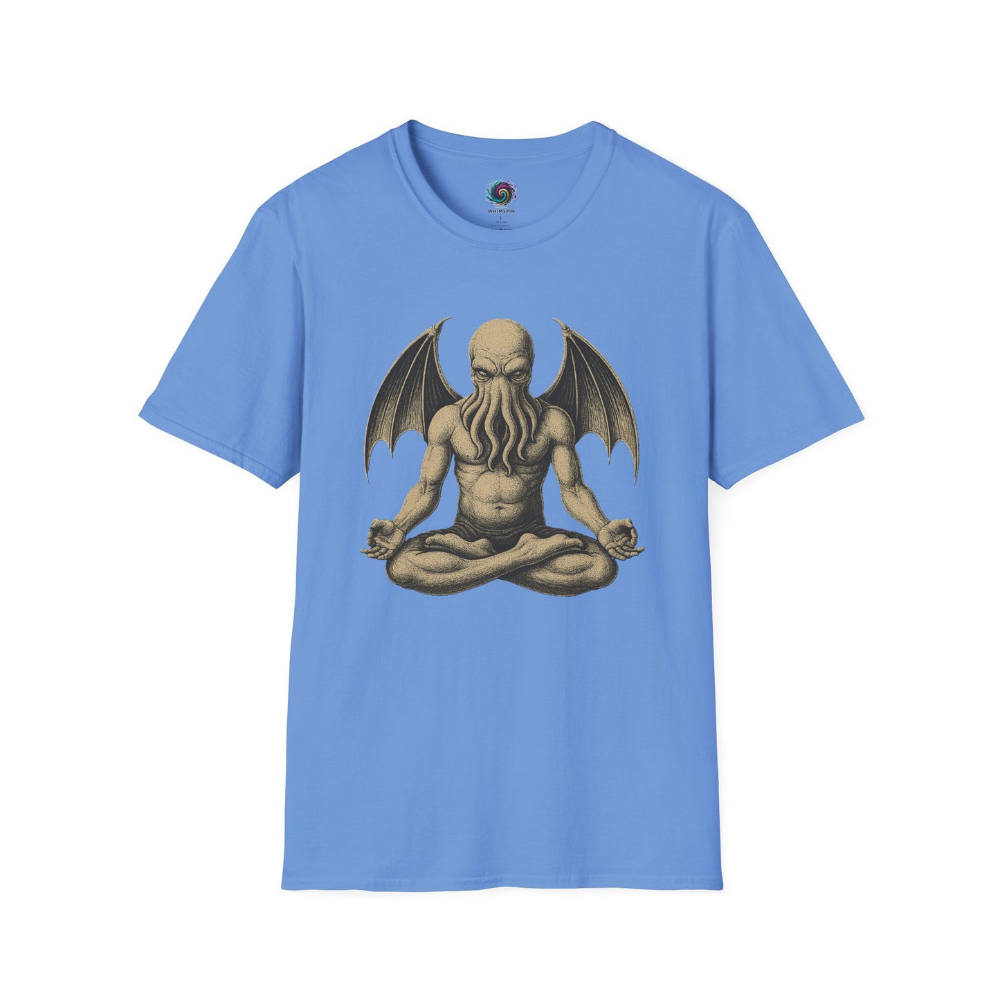 Meditating Cthulhu T-Shirt – Unisex Mythos Tee for Sci-Fi & Festival Fans - WhimSpin - https://whimspin.com