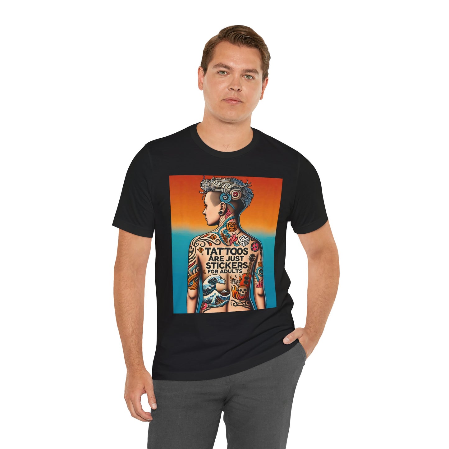 Tattoos Are Just Stickers for Adults T-Shirt – Funny Tattoo Lover Graphic Tee - WhimSpin - https://whimspin.com
