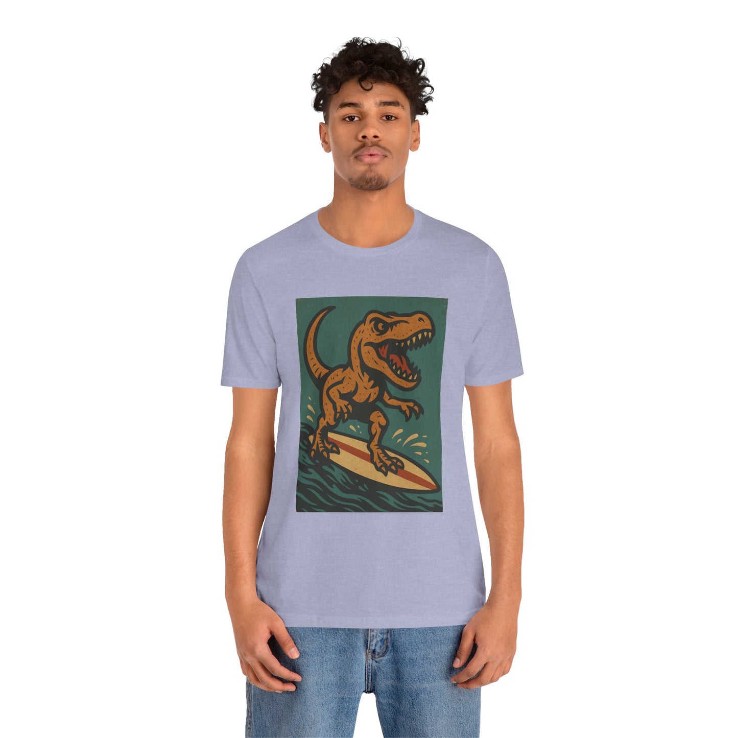Surfing T-Rex T-Shirt – Funny Dinosaur Surfing Graphic Tee
