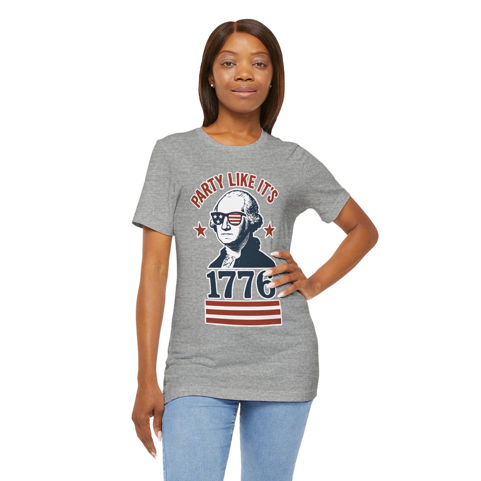 Party Like It's 1776 T-Shirt – Funny 4th of July Tee with George Washington Graphic - WhimSpin - https://whimspin.com