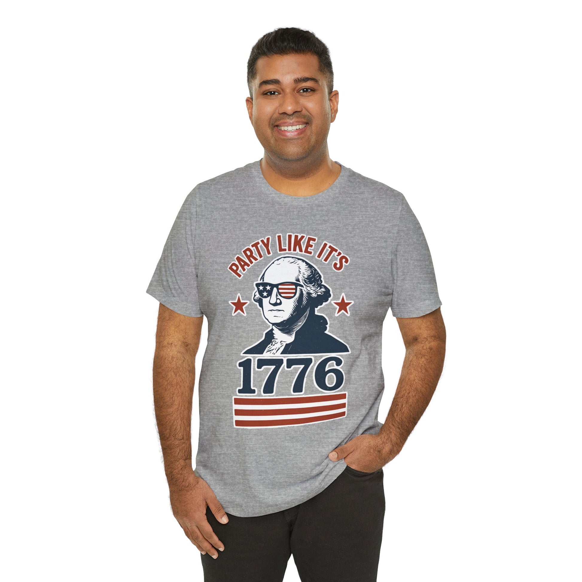 Party Like It's 1776 T-Shirt – Funny 4th of July Tee with George Washington Graphic - WhimSpin - https://whimspin.com