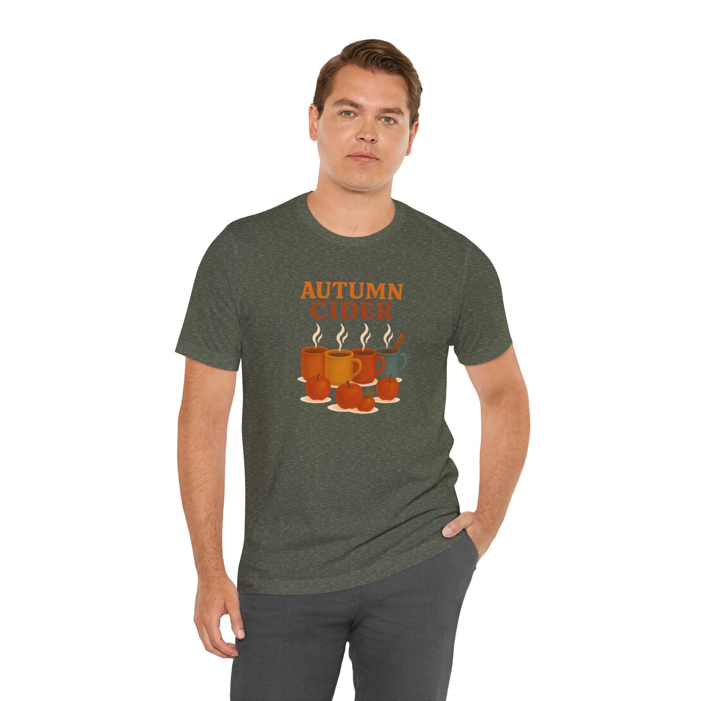 Autumn Cider T-Shirt – Cozy Fall Graphic Tee with Steaming Mugs