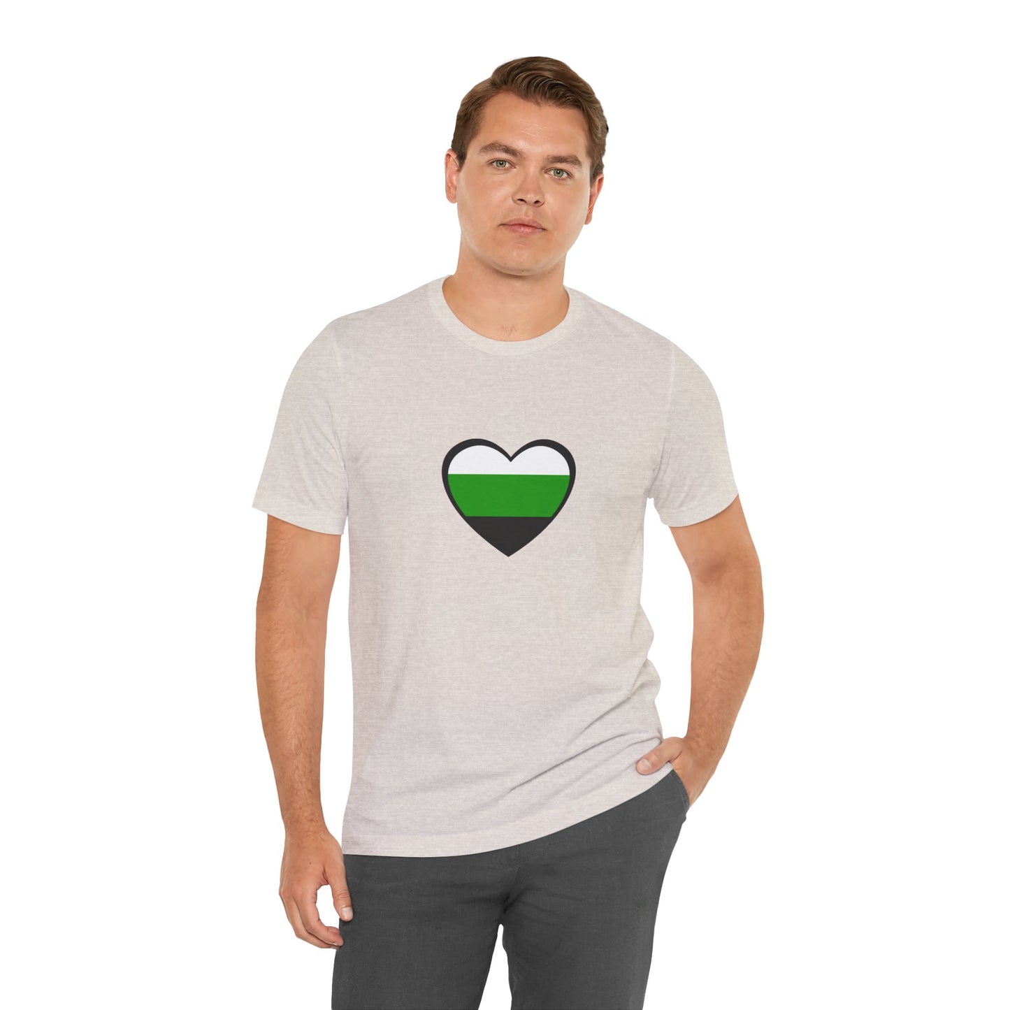 Neutrois Pride Flag Heart T-Shirt – Minimalist Gender Identity Tee