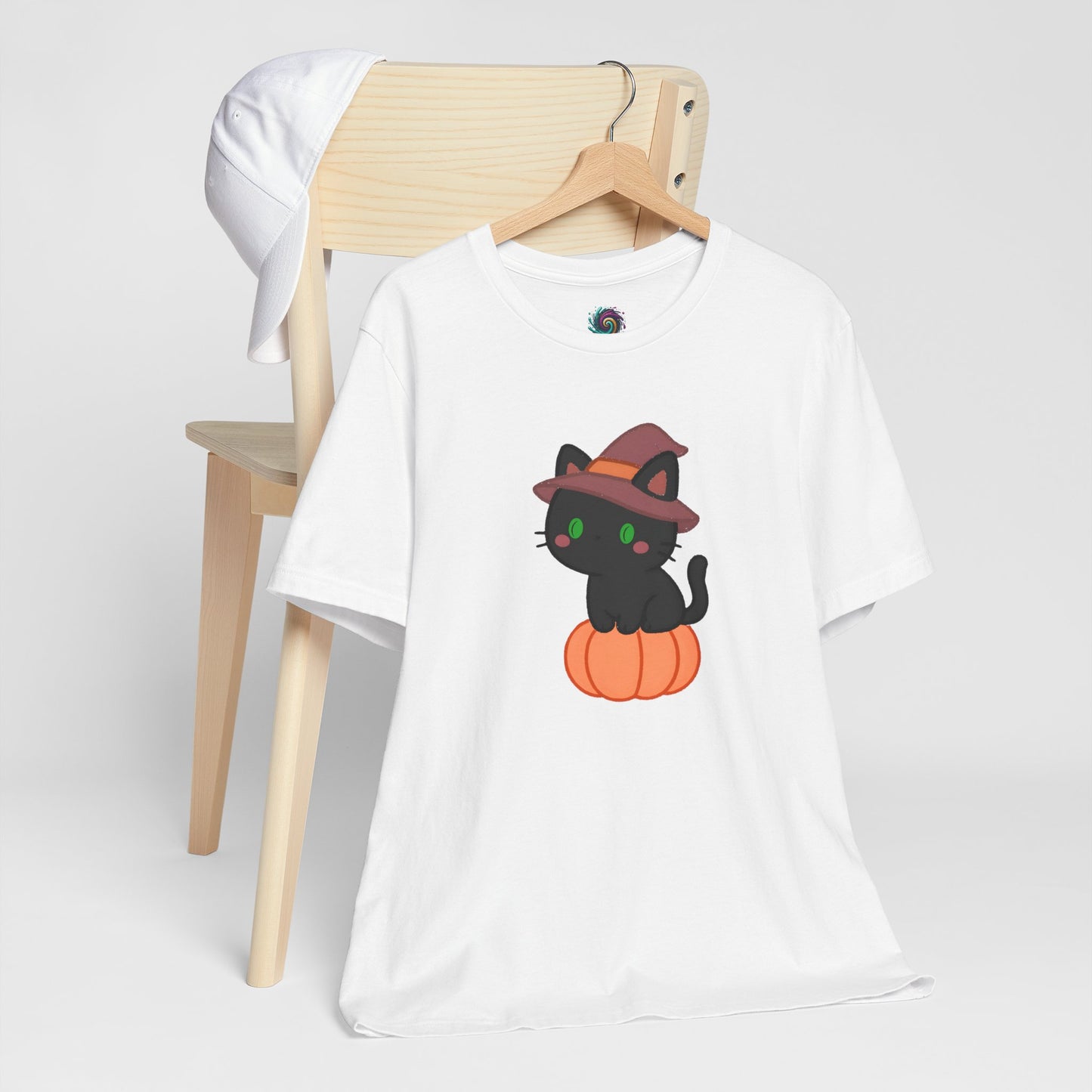 Halloween Cat Shirt – Cute Cat on a Pumpkin Graphic Tee