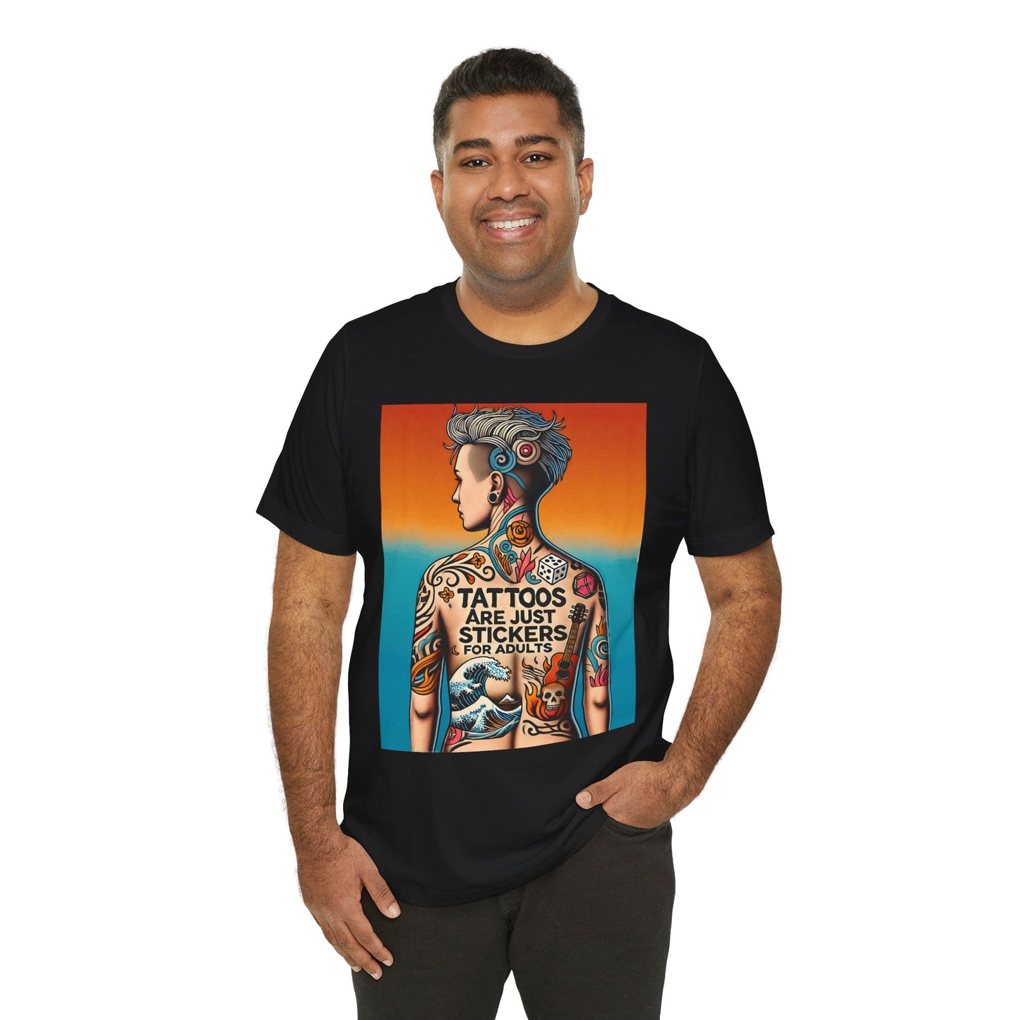 Tattoos Are Just Stickers for Adults T-Shirt – Funny Tattoo Lover Graphic Tee - WhimSpin - https://whimspin.com
