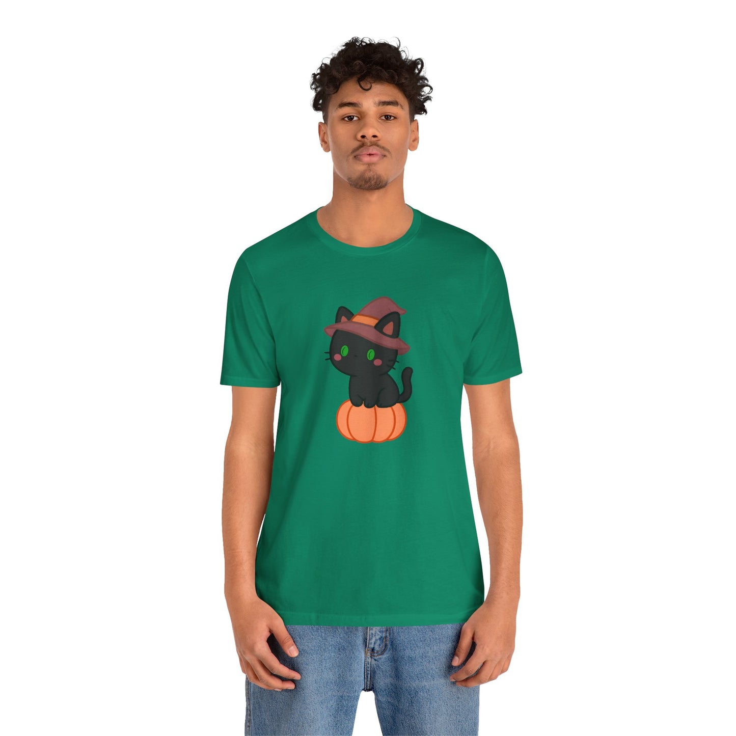 Halloween Cat Shirt – Cute Cat on a Pumpkin Graphic Tee