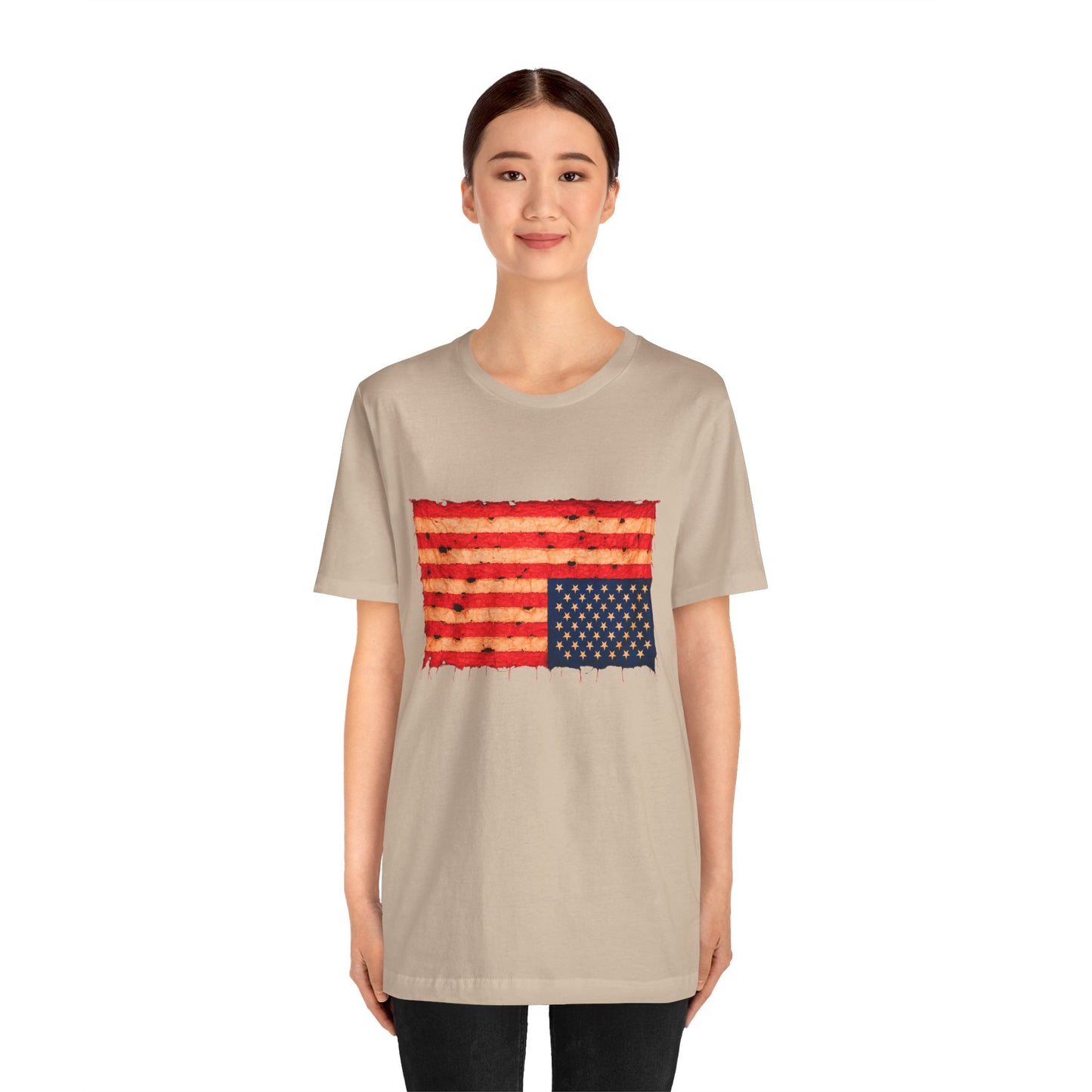Inverted Flag Distress T-Shirt – Symbolic Upside Down Flag Design