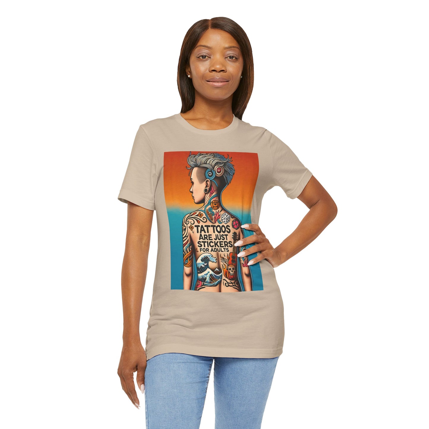 Tattoos Are Just Stickers for Adults T-Shirt – Funny Tattoo Lover Graphic Tee - WhimSpin - https://whimspin.com