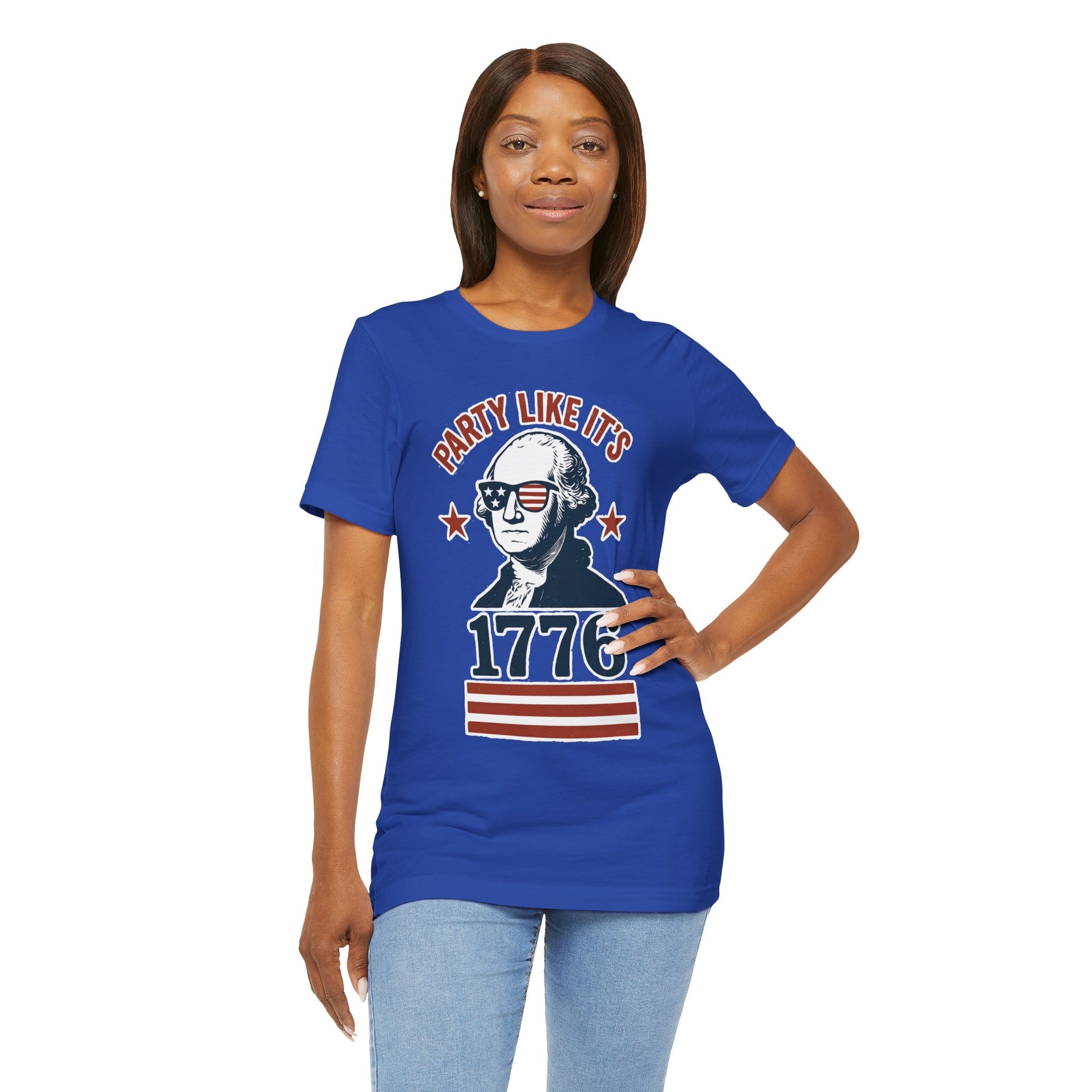 Party Like It's 1776 T-Shirt – Funny 4th of July Tee with George Washington Graphic - WhimSpin - https://whimspin.com