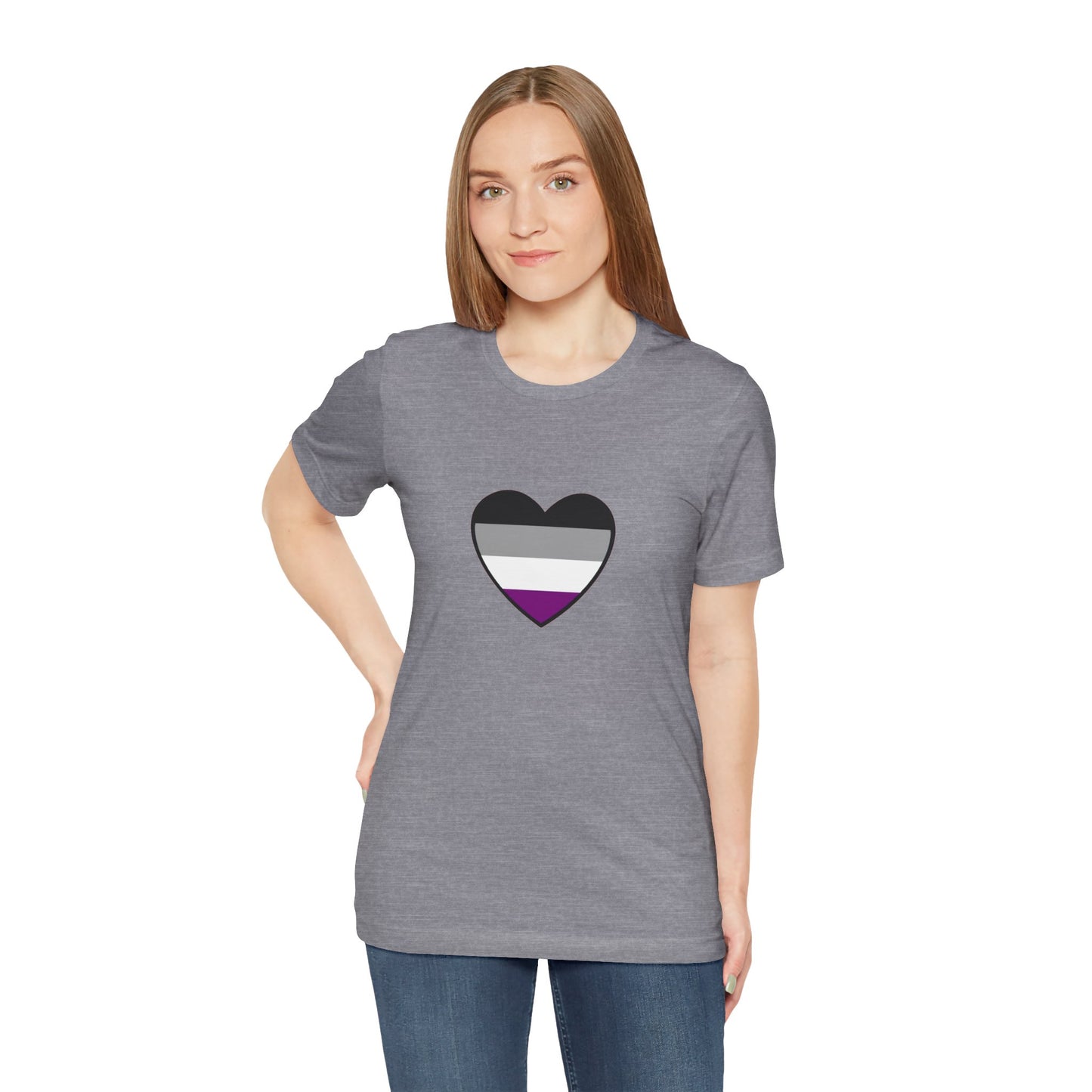 Asexual Pride Flag Heart T-Shirt – Ace Flag LGBTQ+ Graphic Tee - WhimSpin - https://whimspin.com