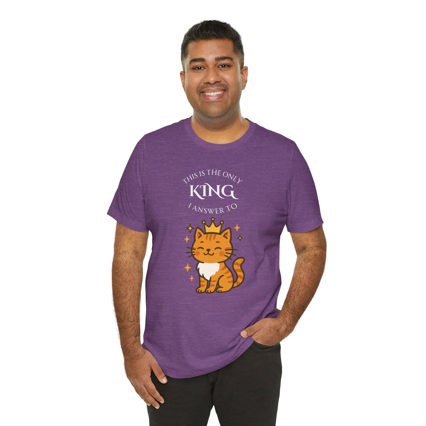 "The Only King I Answer To" T-Shirt – Cute Cat Lady Tee - WhimSpin - https://whimspin.com