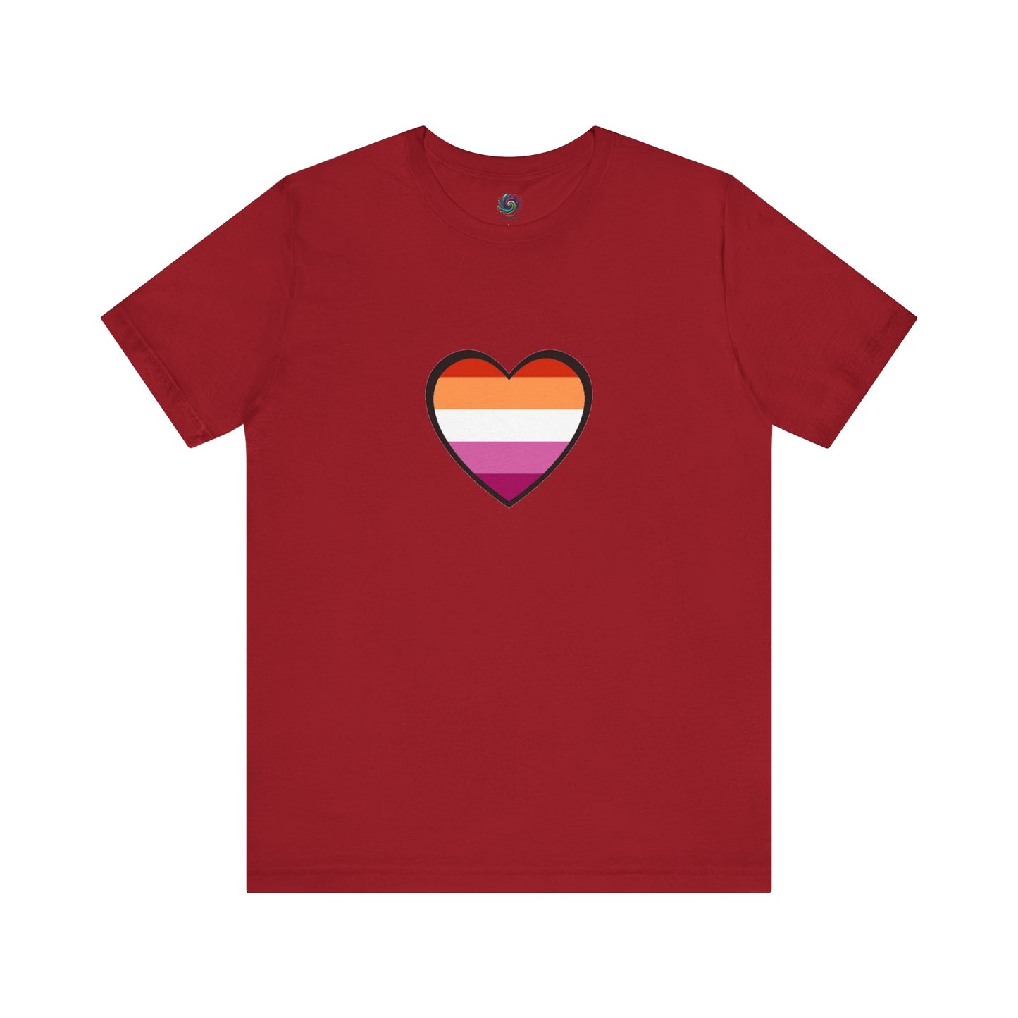Lesbian Pride Flag Heart T-Shirt – Bold LGBTQ+ Graphic Tee - WhimSpin - https://whimspin.com