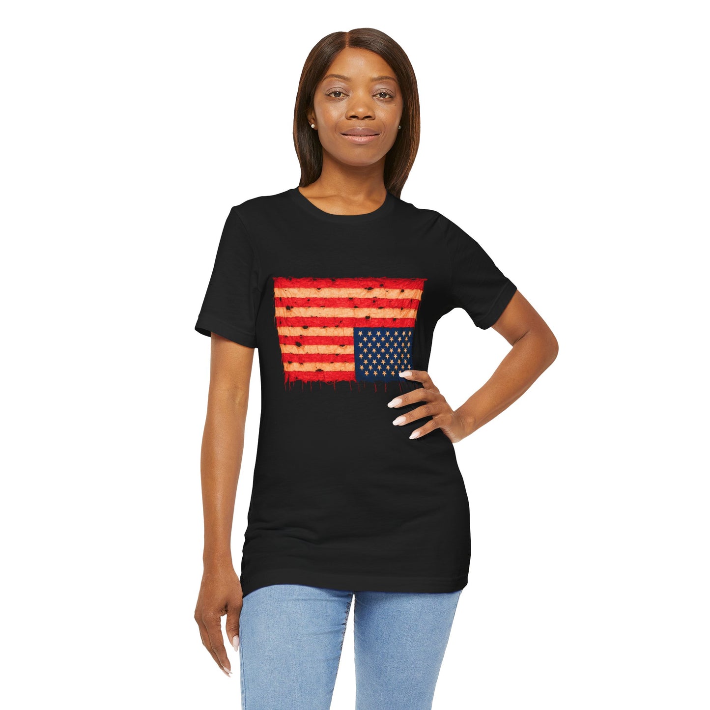 Inverted Flag Distress T-Shirt – Symbolic Upside Down Flag Design