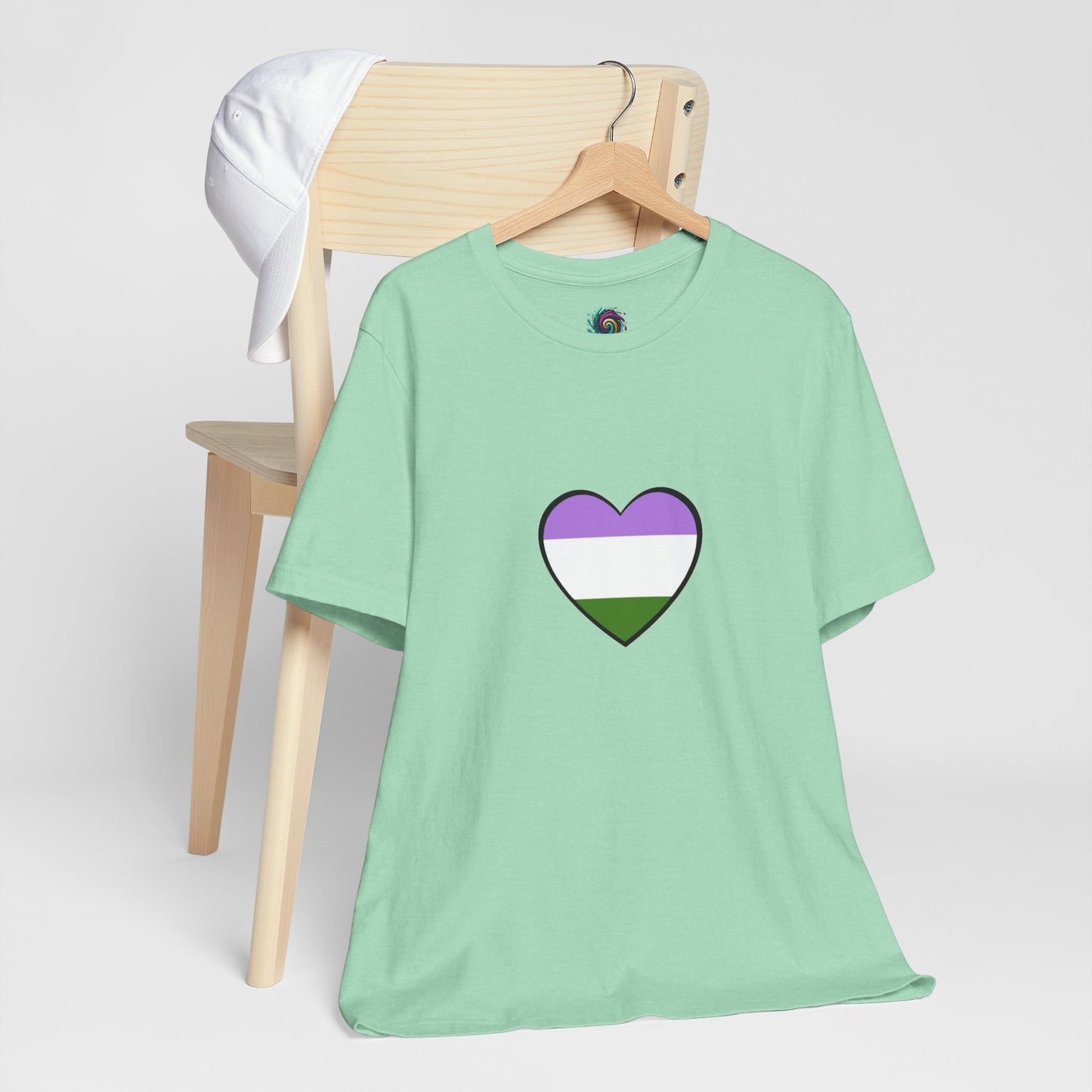 Genderqueer Flag Heart T-Shirt – Unisex LGBTQ+ Graphic Tee