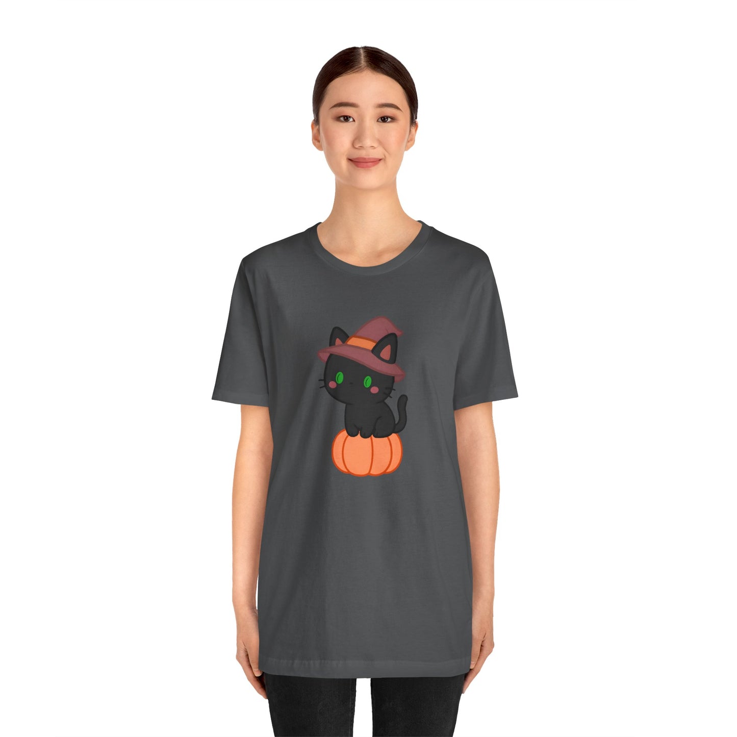 Halloween Cat Shirt – Cute Cat on a Pumpkin Graphic Tee