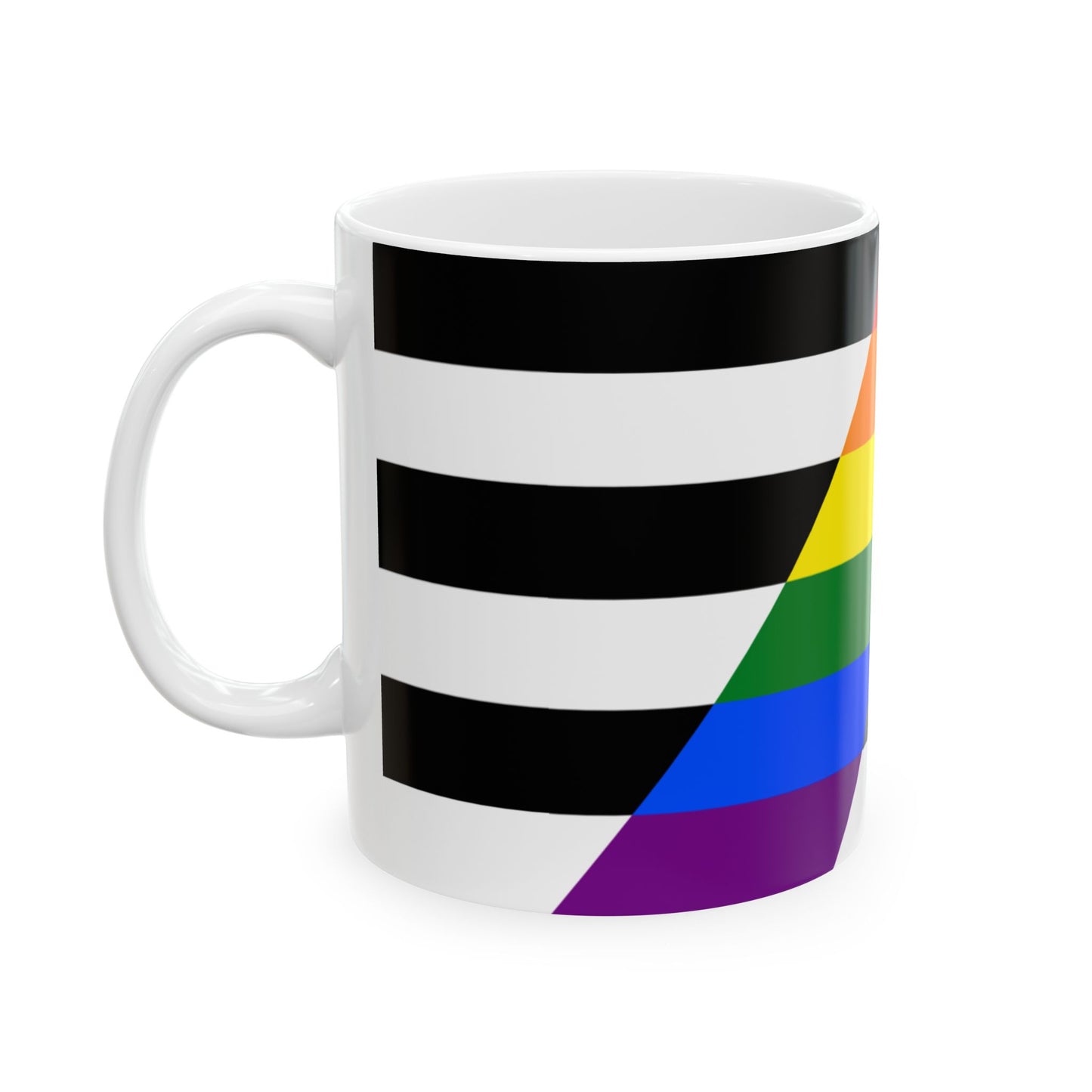 Straight Ally Pride Flag Mug – Rainbow “A” Coffee Cup