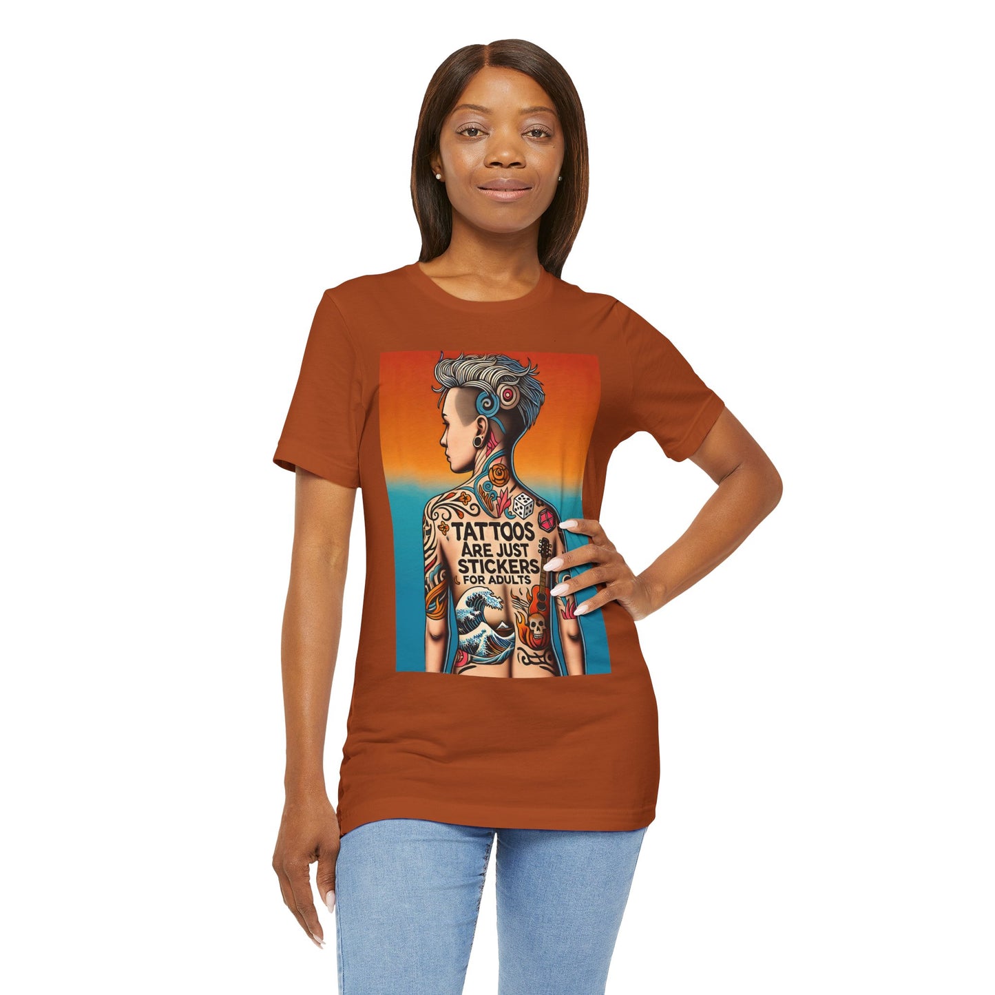Tattoos Are Just Stickers for Adults T-Shirt – Funny Tattoo Lover Graphic Tee - WhimSpin - https://whimspin.com