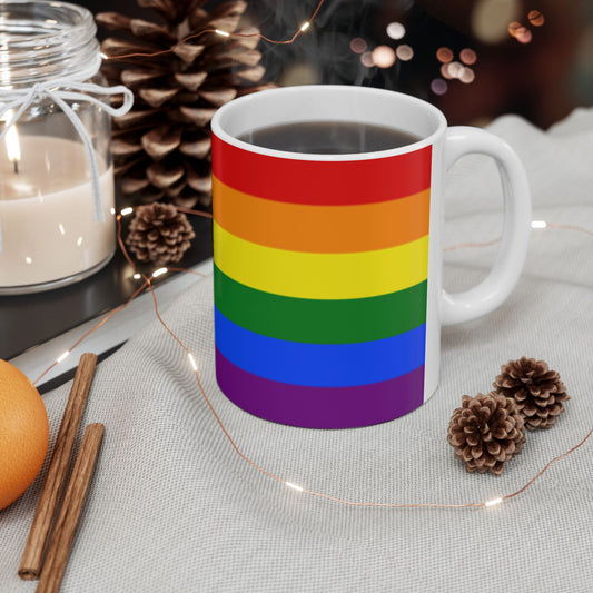 Classic Rainbow Pride Flag Cup – LGBTQ+ Ceramic Mug - WhimSpin