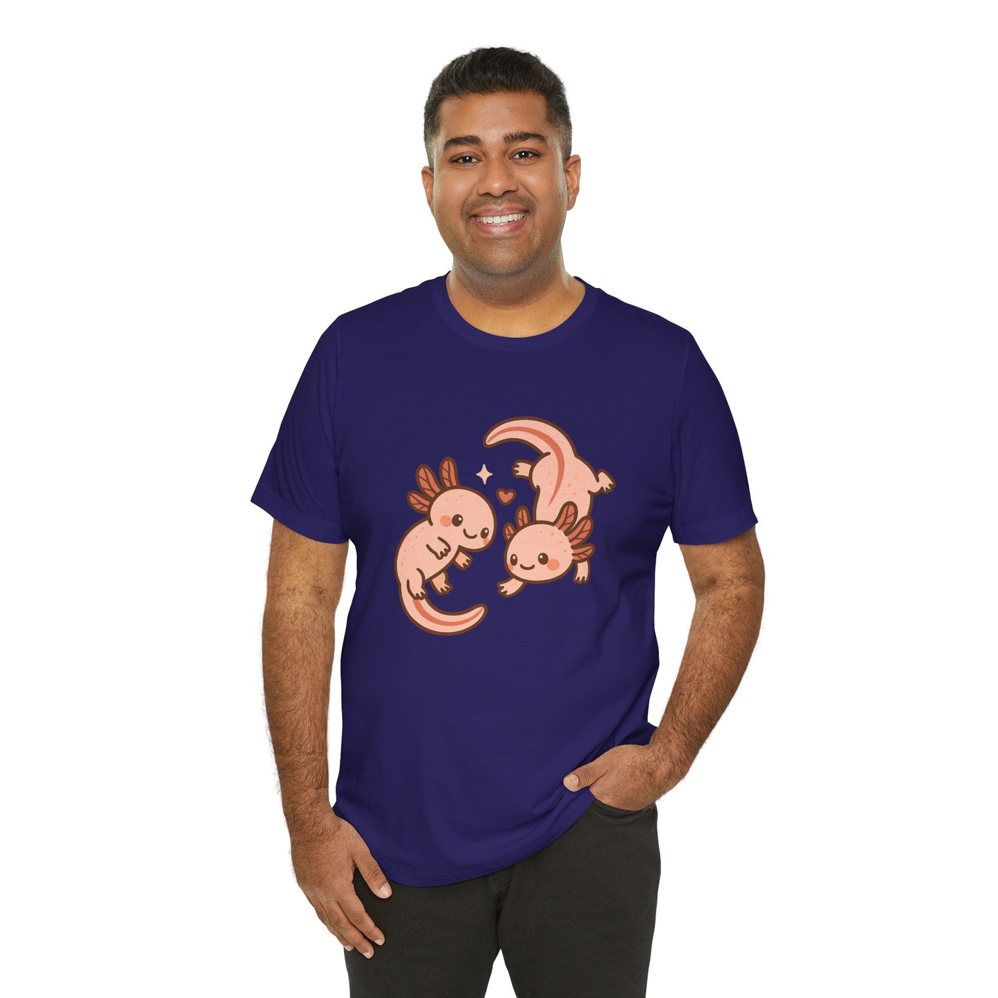 Kawaii Axolotl T-Shirt – Cute Tee with Smiling Axolotls - WhimSpin - https://whimspin.com