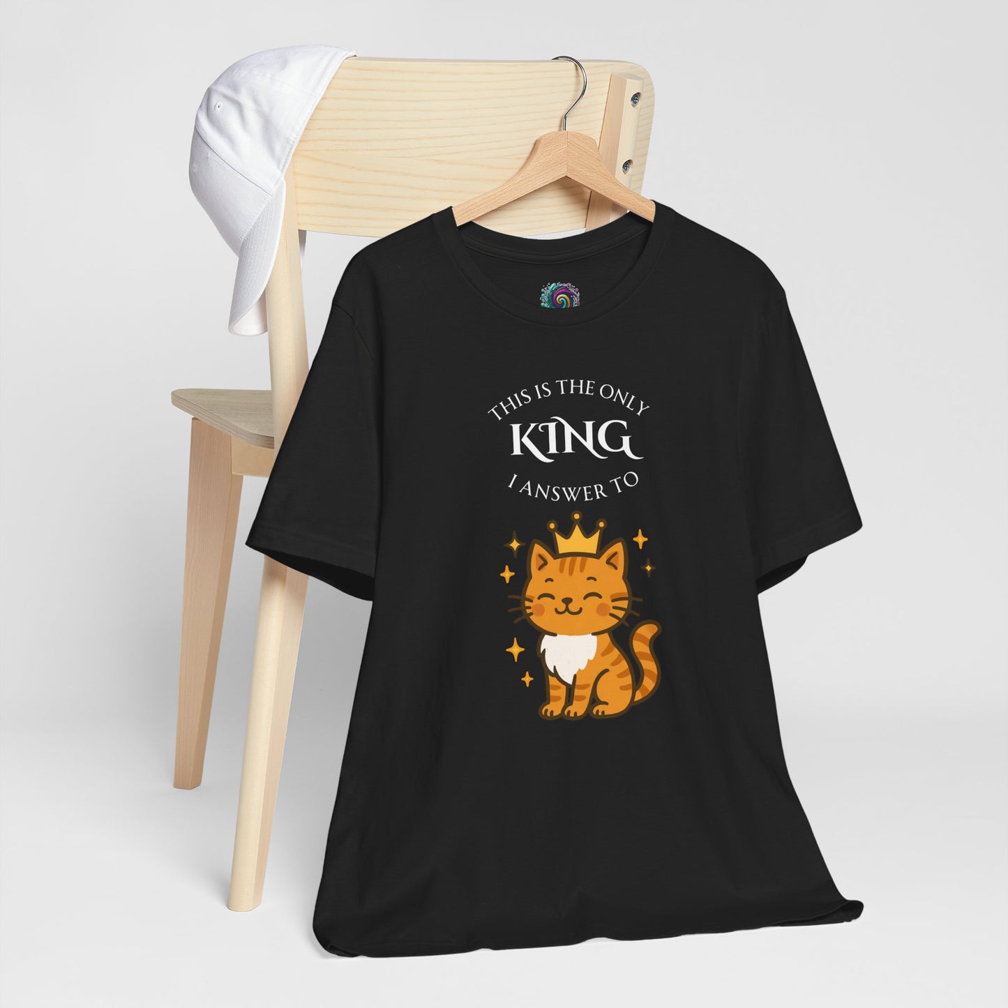 "The Only King I Answer To" T-Shirt – Cute Cat Lady Tee - WhimSpin - https://whimspin.com