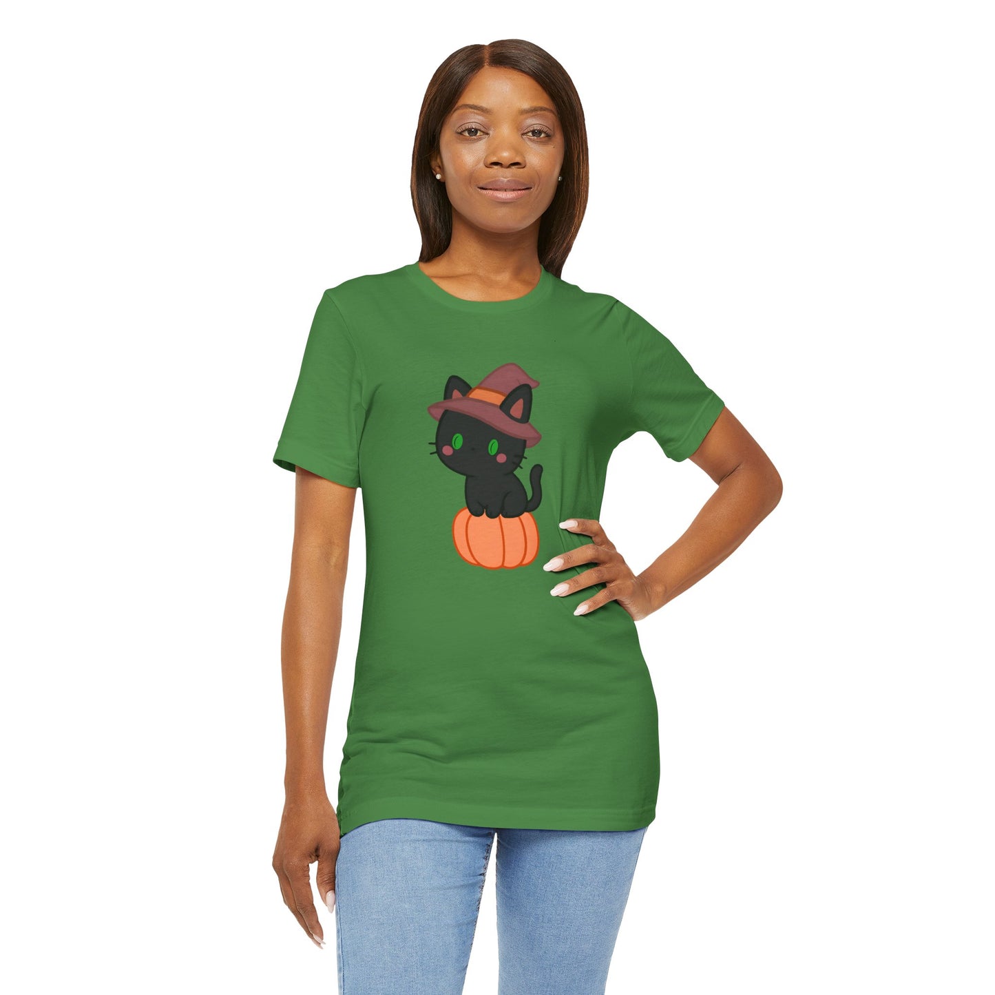 Halloween Cat Shirt – Cute Cat on a Pumpkin Graphic Tee