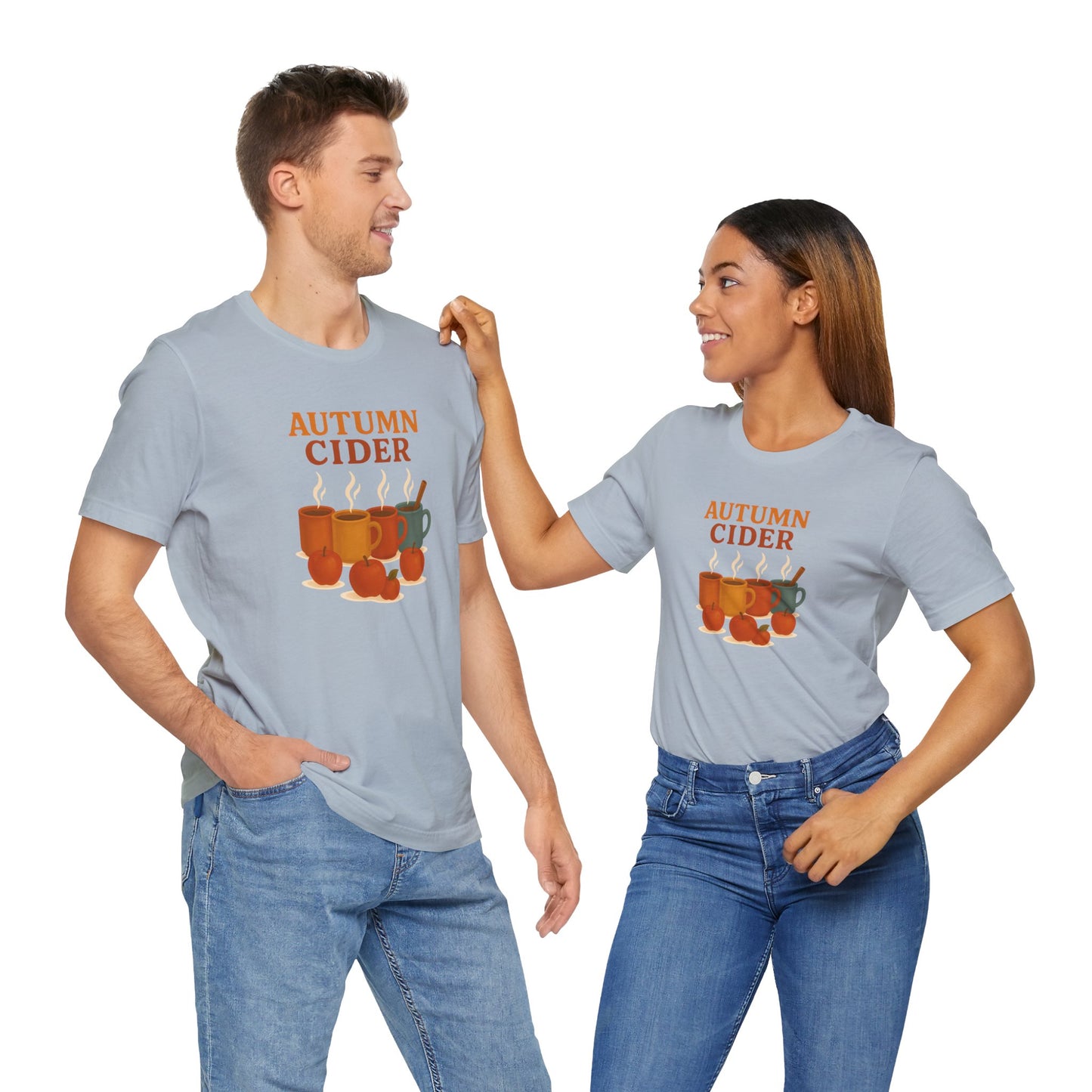 Autumn Cider T-Shirt – Cozy Fall Graphic Tee with Steaming Mugs