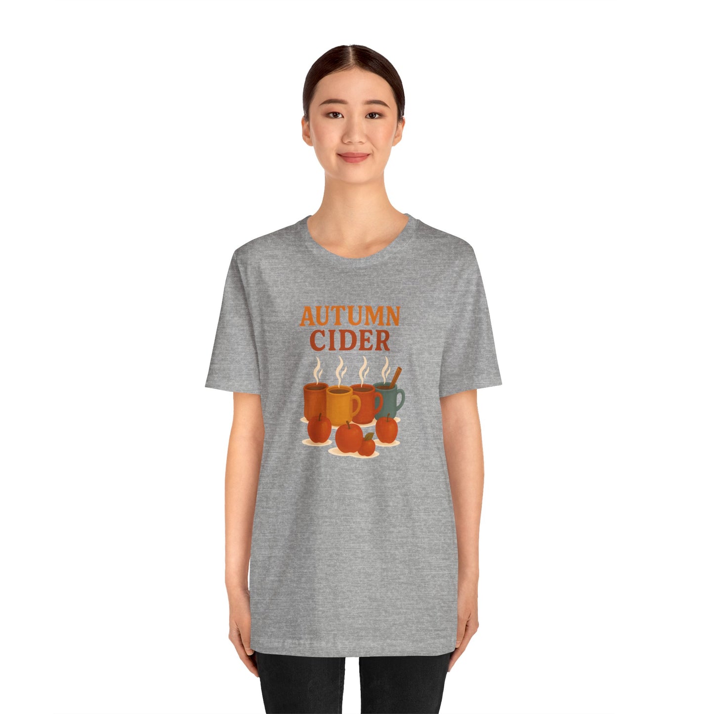 Autumn Cider T-Shirt – Cozy Fall Graphic Tee with Steaming Mugs