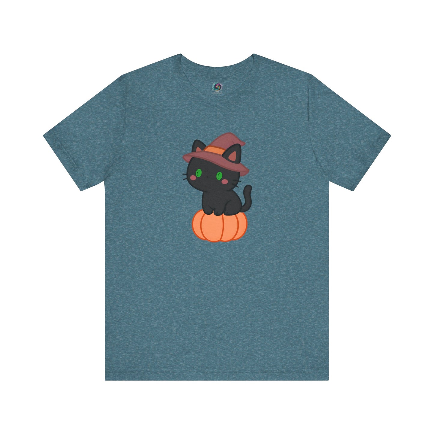 Halloween Cat Shirt – Cute Cat on a Pumpkin Graphic Tee