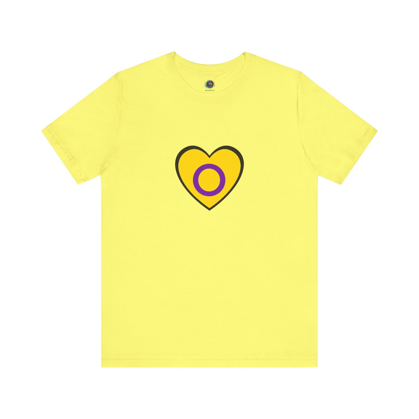 Intersex Pride Flag Heart T-Shirt – Minimalist LGBTQ+ Support Tee - WhimSpin - https://whimspin.com