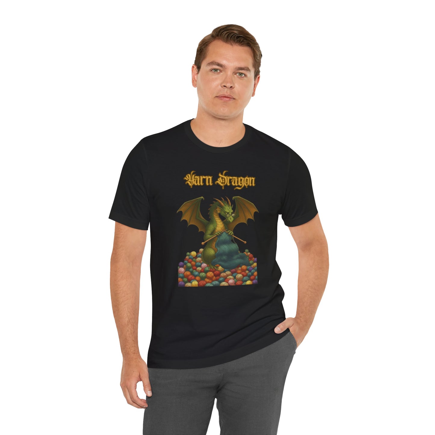 Yarn Dragon T-Shirt – Funny Knitting Dragon Shirt for Yarn Lovers