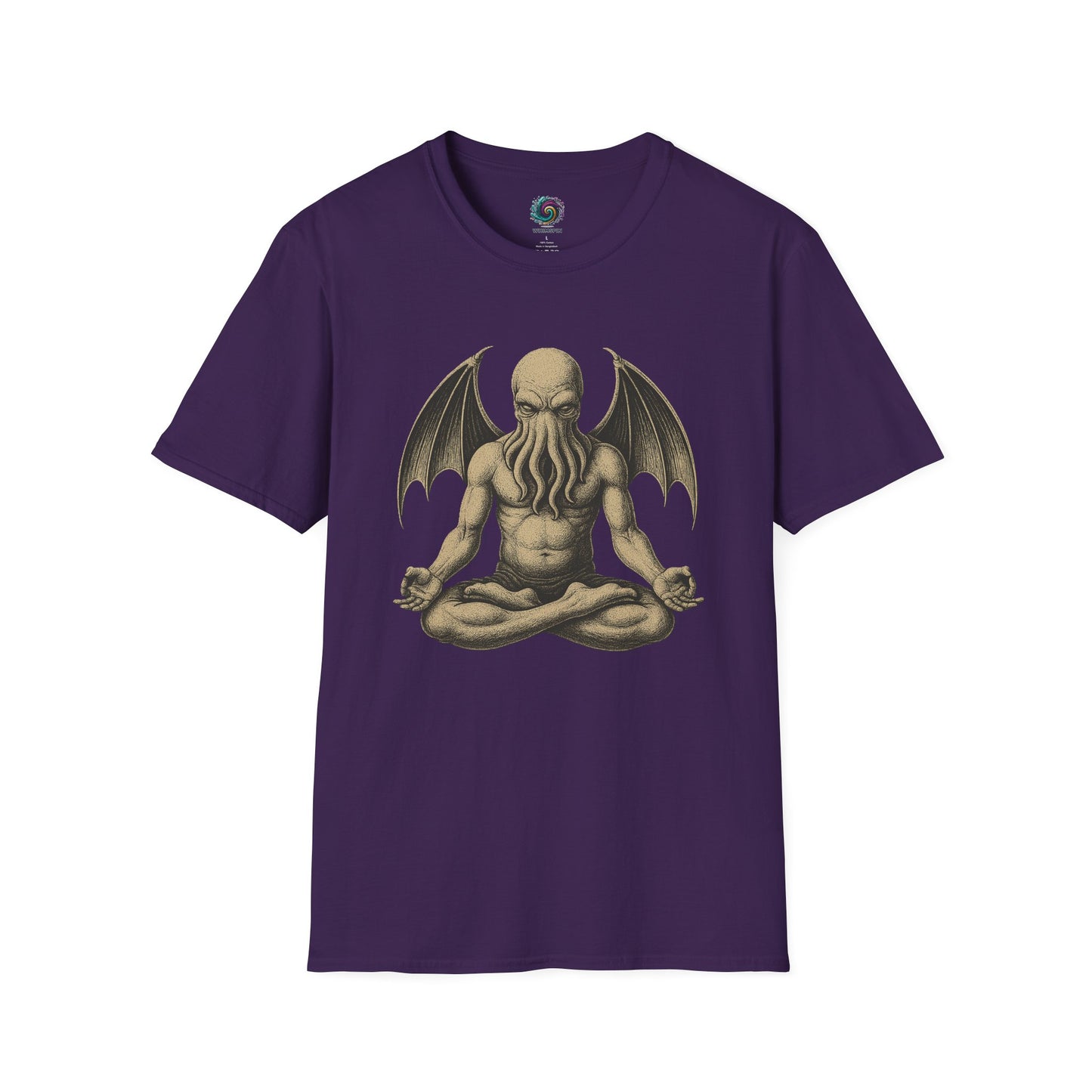Meditating Cthulhu T-Shirt – Unisex Mythos Tee for Sci-Fi & Festival Fans - WhimSpin - https://whimspin.com