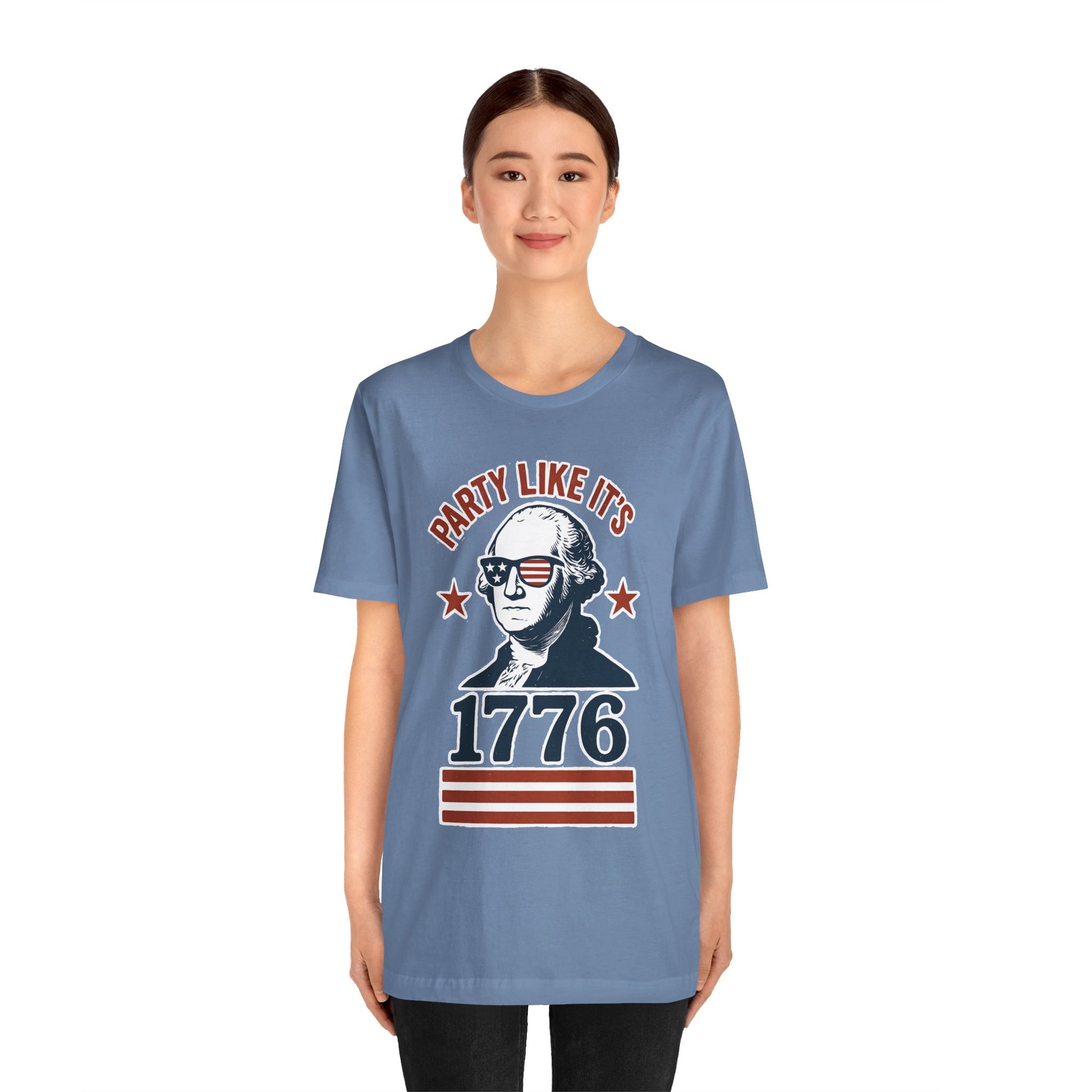 Party Like It's 1776 T-Shirt – Funny 4th of July Tee with George Washington Graphic - WhimSpin - https://whimspin.com