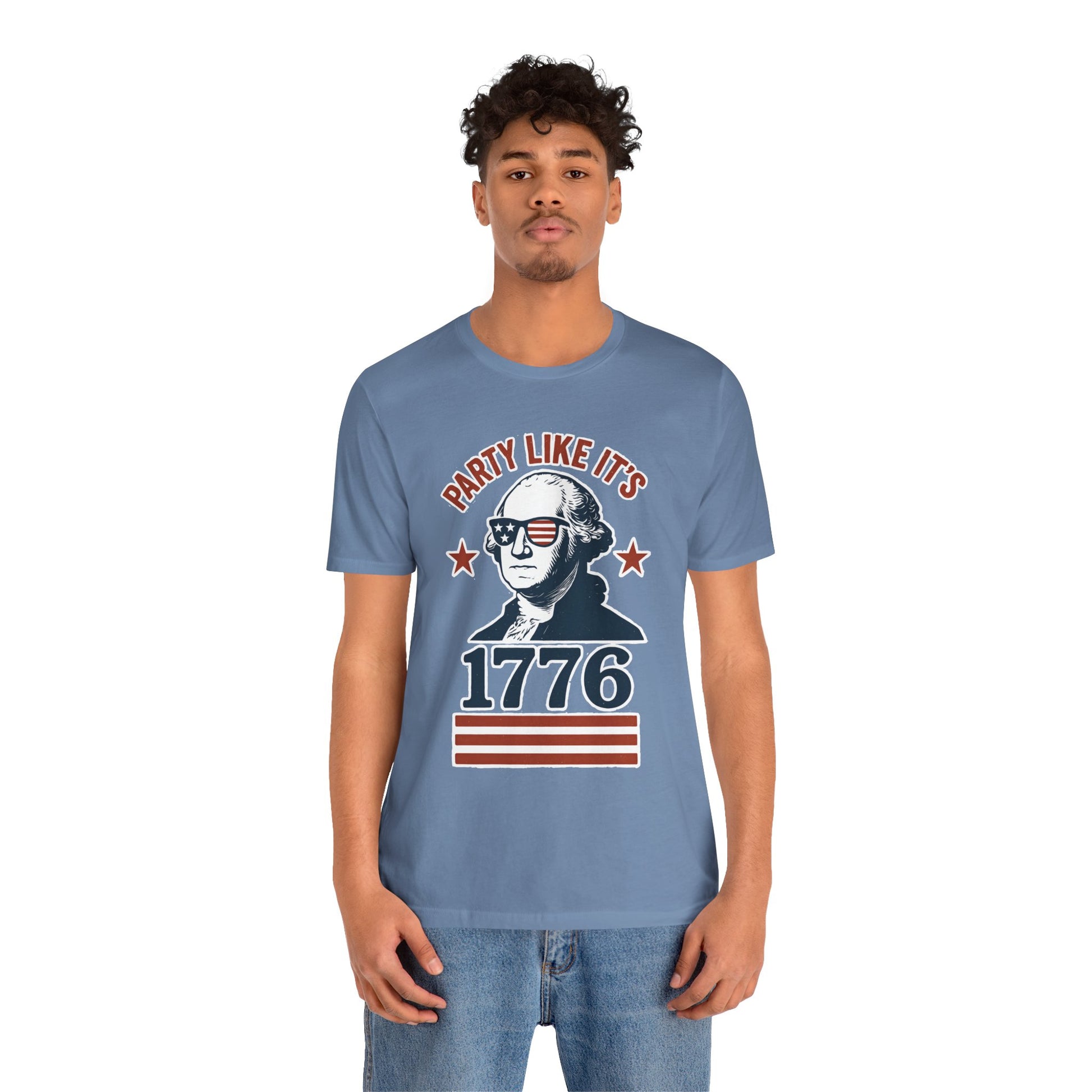 Party Like It's 1776 T-Shirt – Funny 4th of July Tee with George Washington Graphic - WhimSpin - https://whimspin.com