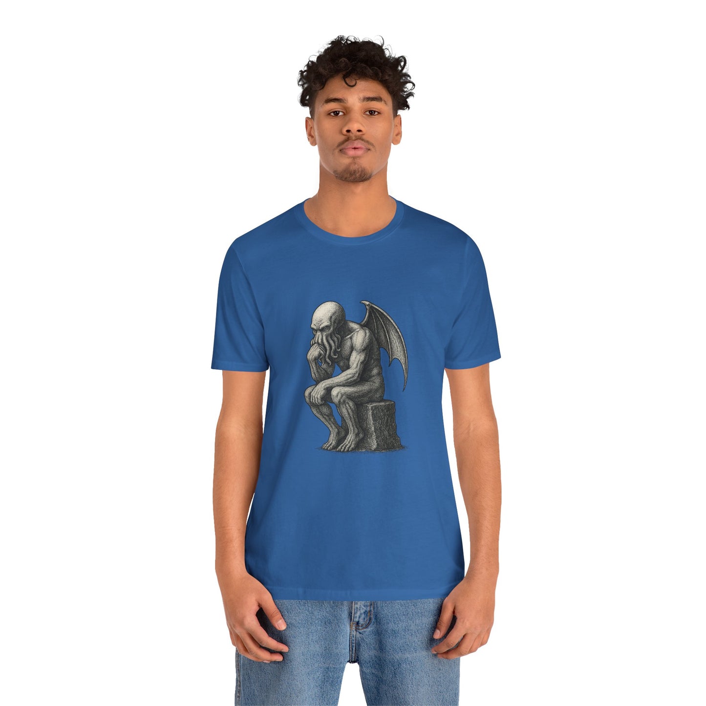 Cthulhu The Thinker Tee – Lovecraftian Parody Shirt