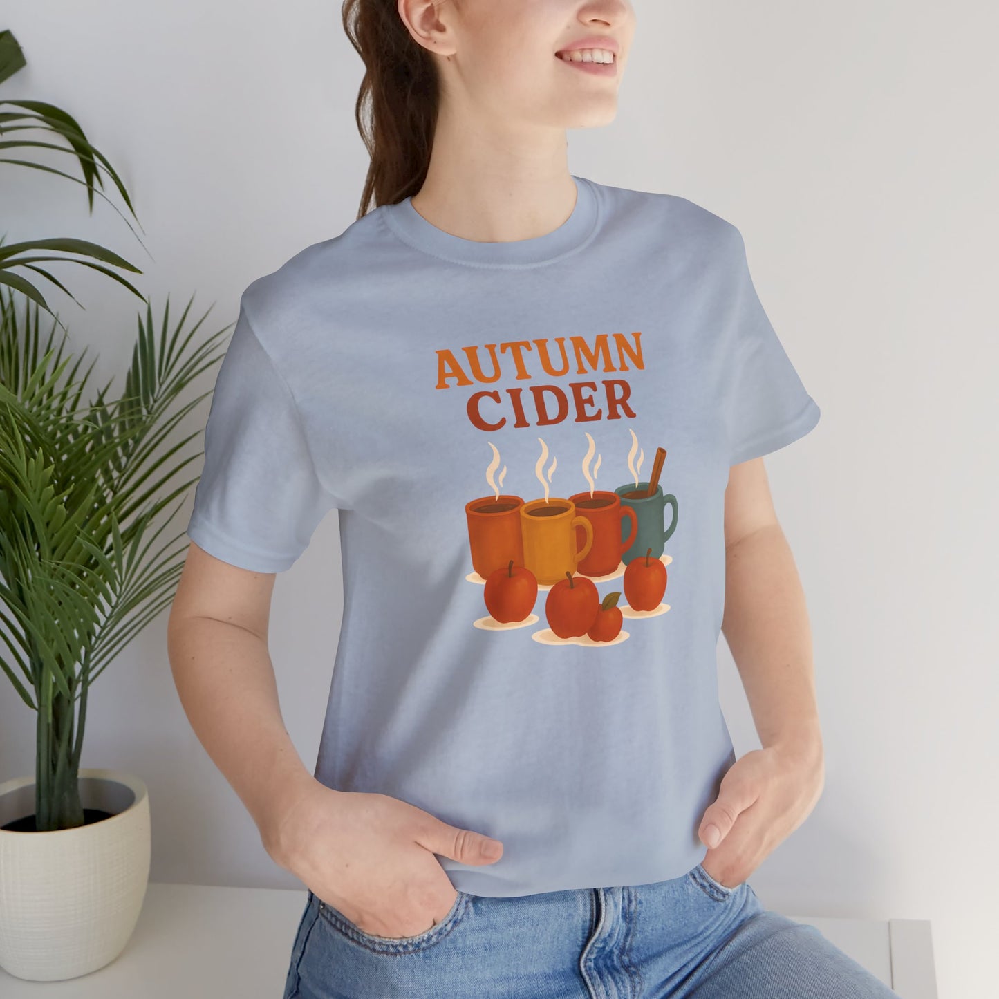 Autumn Cider T-Shirt – Cozy Fall Graphic Tee with Steaming Mugs