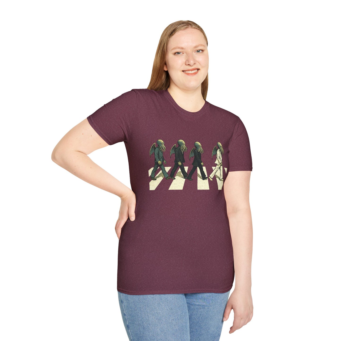 Cthulhu Crossing T-Shirt – Beatles Abbey Road Parody Tee | WhimSpin - WhimSpin - https://whimspin.com
