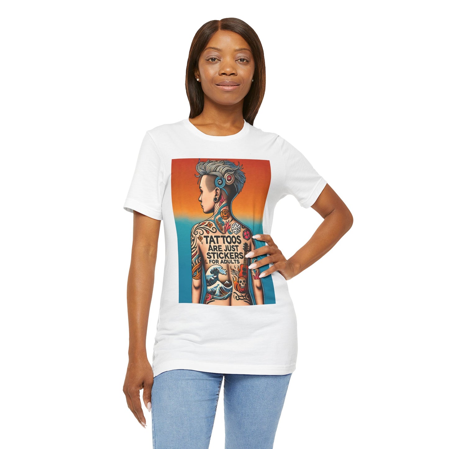 Tattoos Are Just Stickers for Adults T-Shirt – Funny Tattoo Lover Graphic Tee - WhimSpin - https://whimspin.com