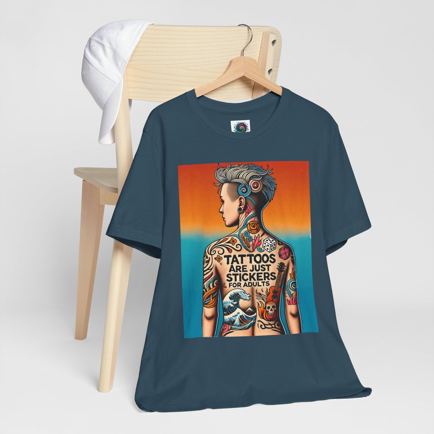 Tattoos Are Just Stickers for Adults T-Shirt – Funny Tattoo Lover Graphic Tee - WhimSpin - https://whimspin.com