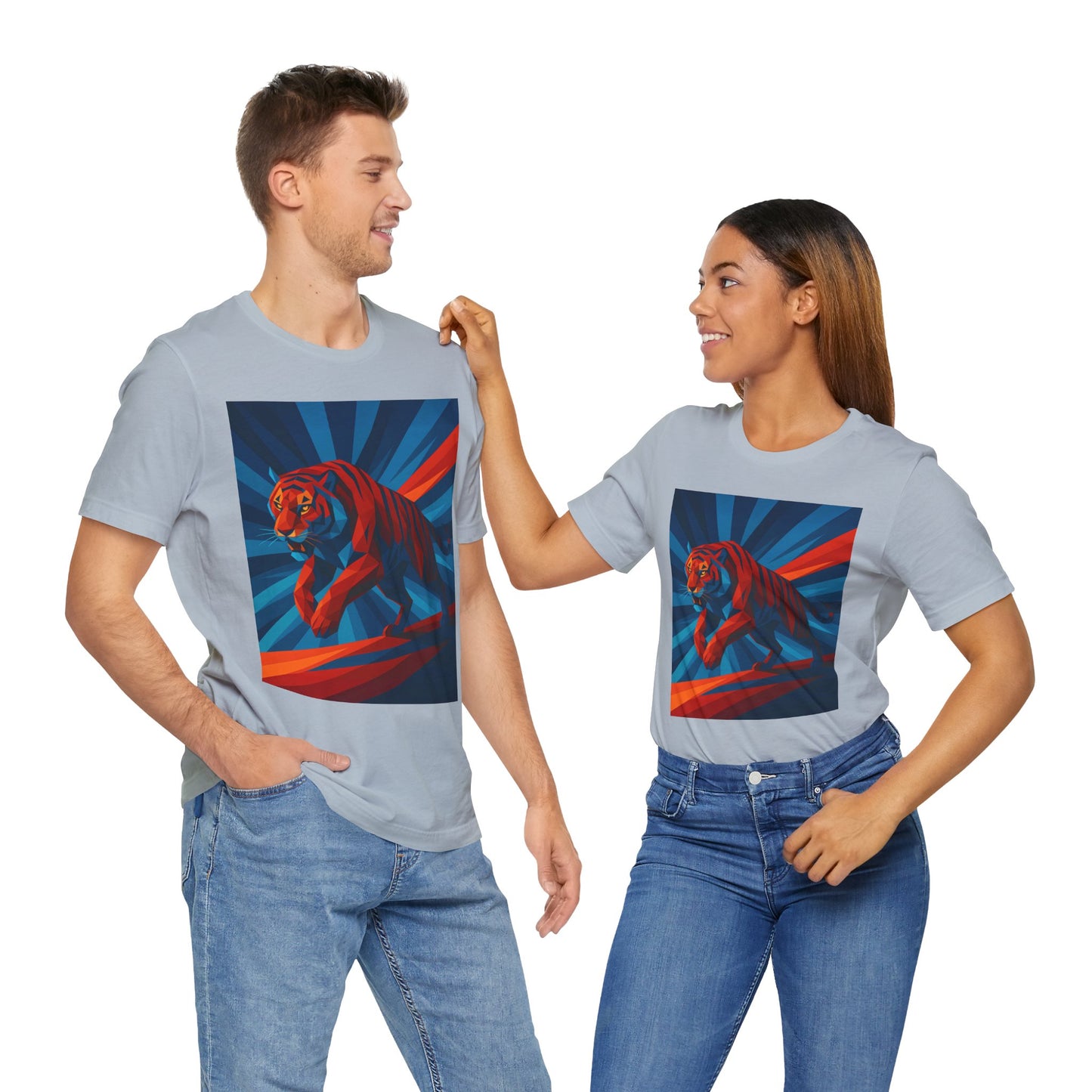 Geometric Tiger T-Shirt – Bold Jungle Animal Tee in Abstract Style - WhimSpin - https://whimspin.com