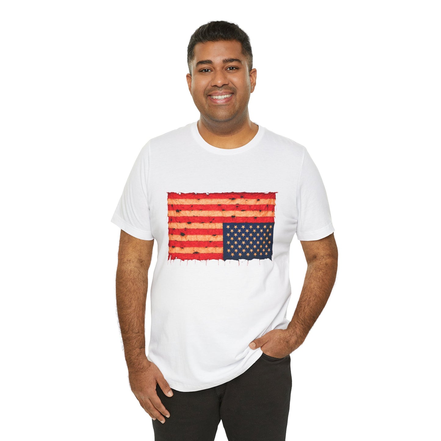 Inverted Flag Distress T-Shirt – Symbolic Upside Down Flag Design