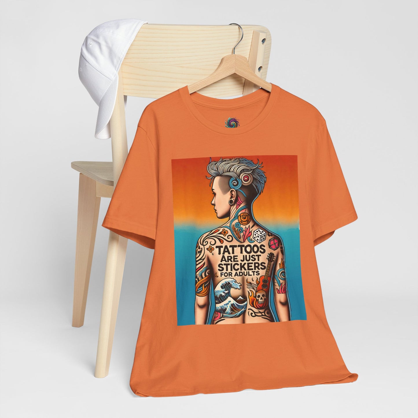 Tattoos Are Just Stickers for Adults T-Shirt – Funny Tattoo Lover Graphic Tee - WhimSpin - https://whimspin.com