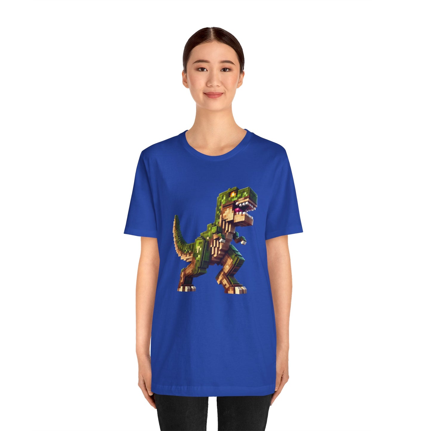 Pixel Dinosaur T-Shirt – Retro Dino Graphic Tee for Adults